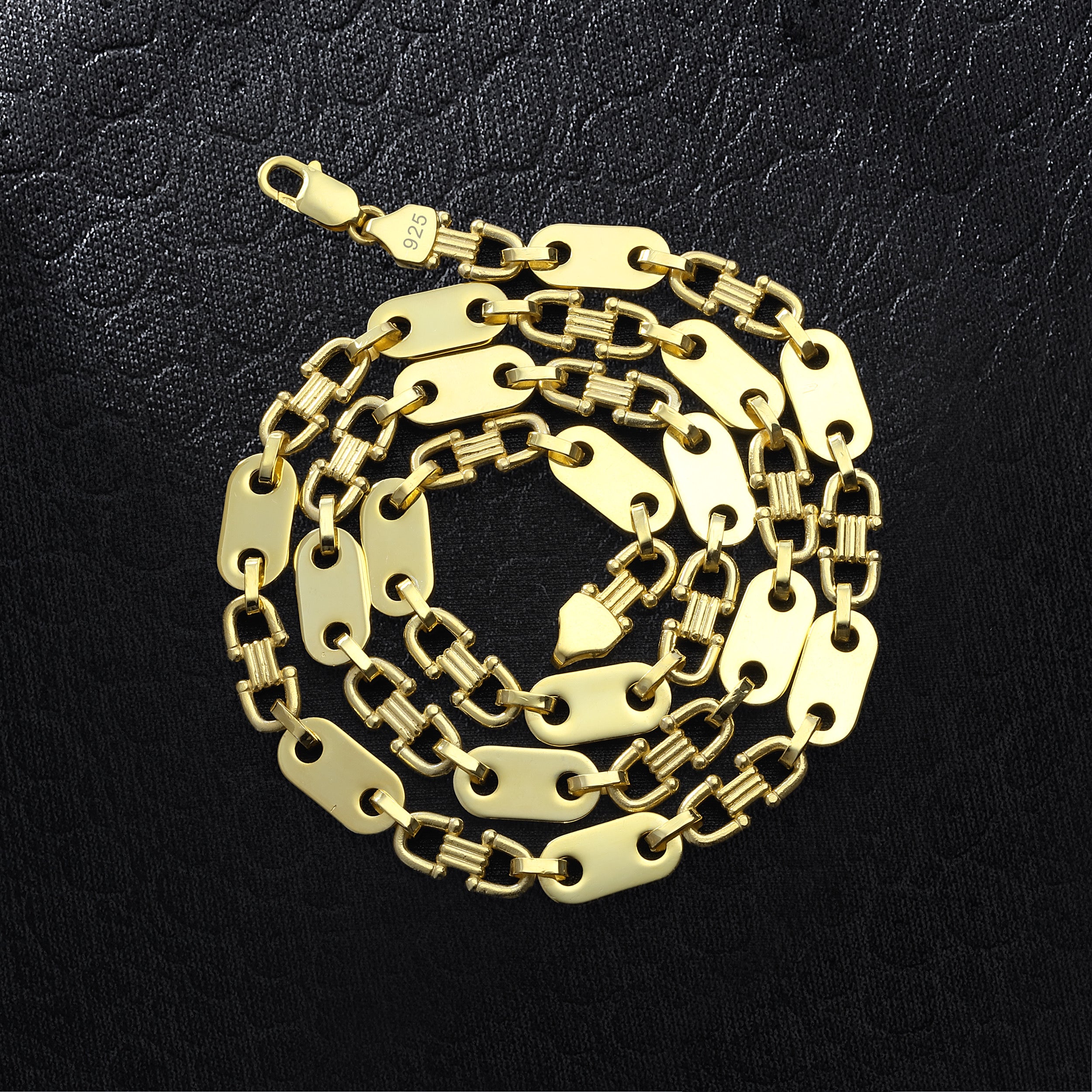 10mm Plattenkette - Silber 925 18k Gold vergoldet