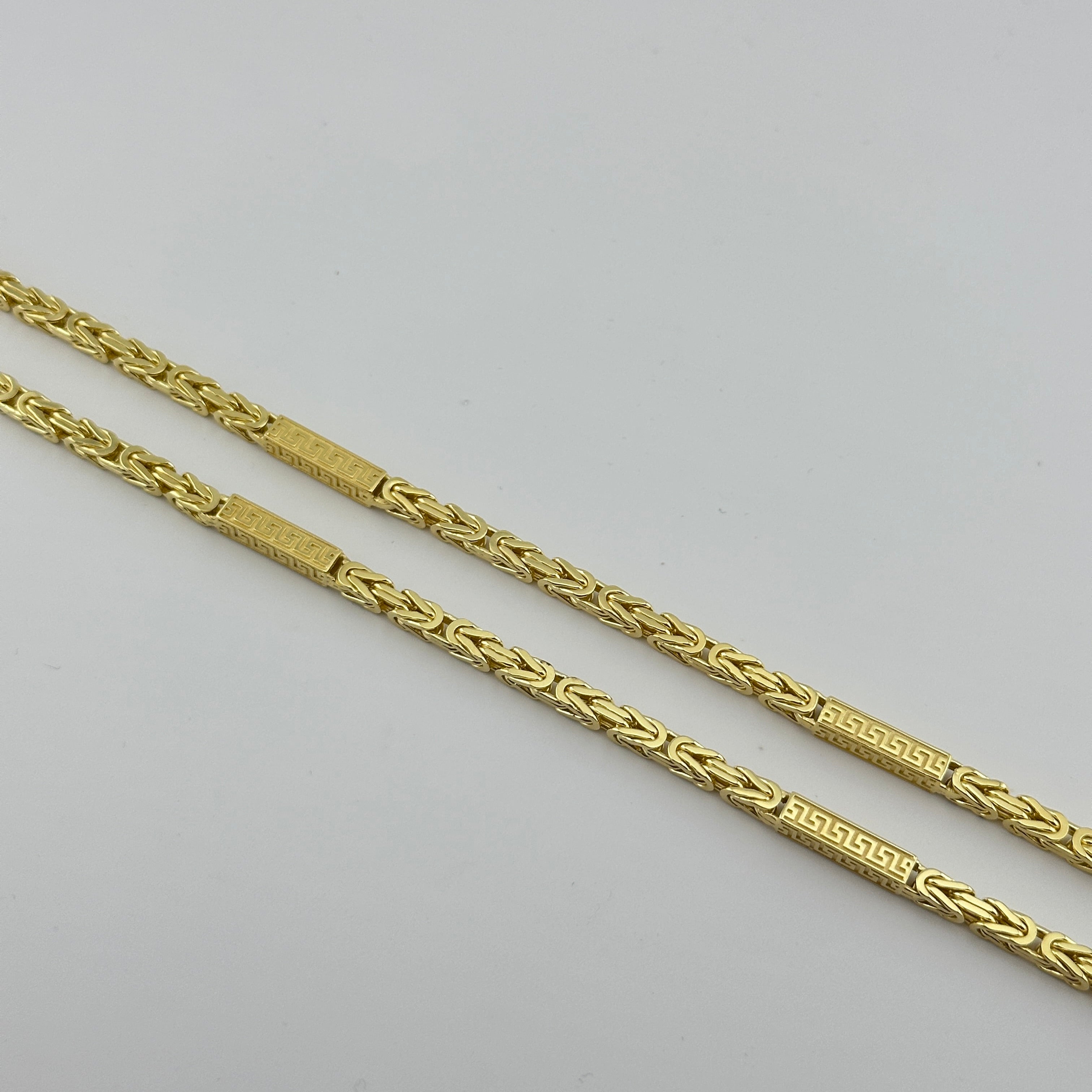 4mm Greek Königskette - Silber 925 18k Gold vergoldet
