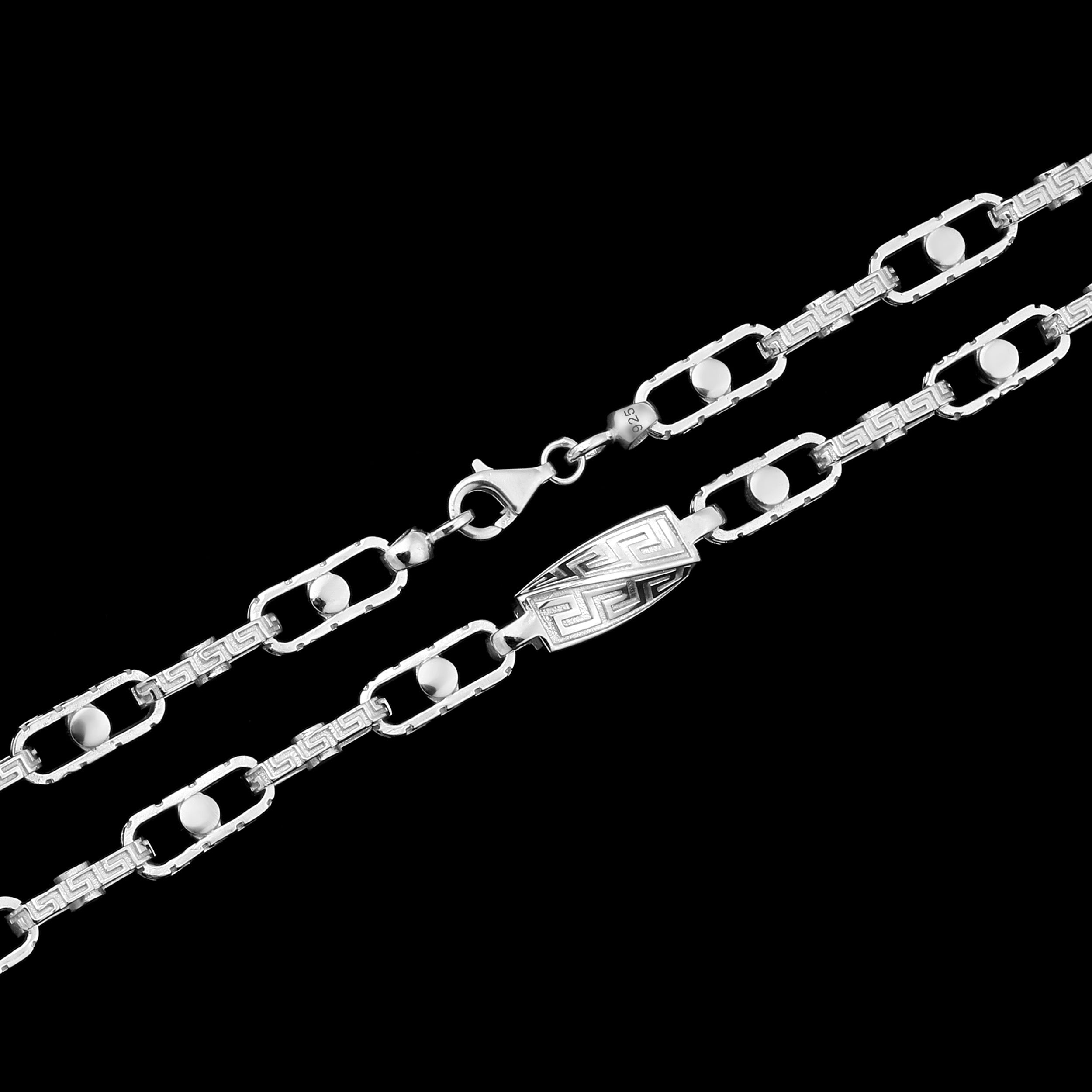 6mm Greek Monte Carlo Kette - Silber 925
