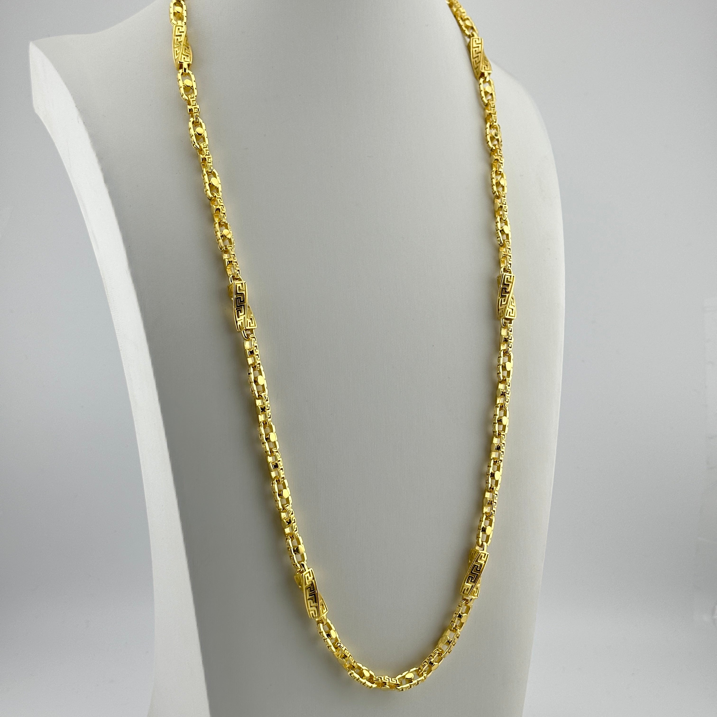 6mm Greek Monte Carlo Kette - Silber 925 18k Gold vergoldet