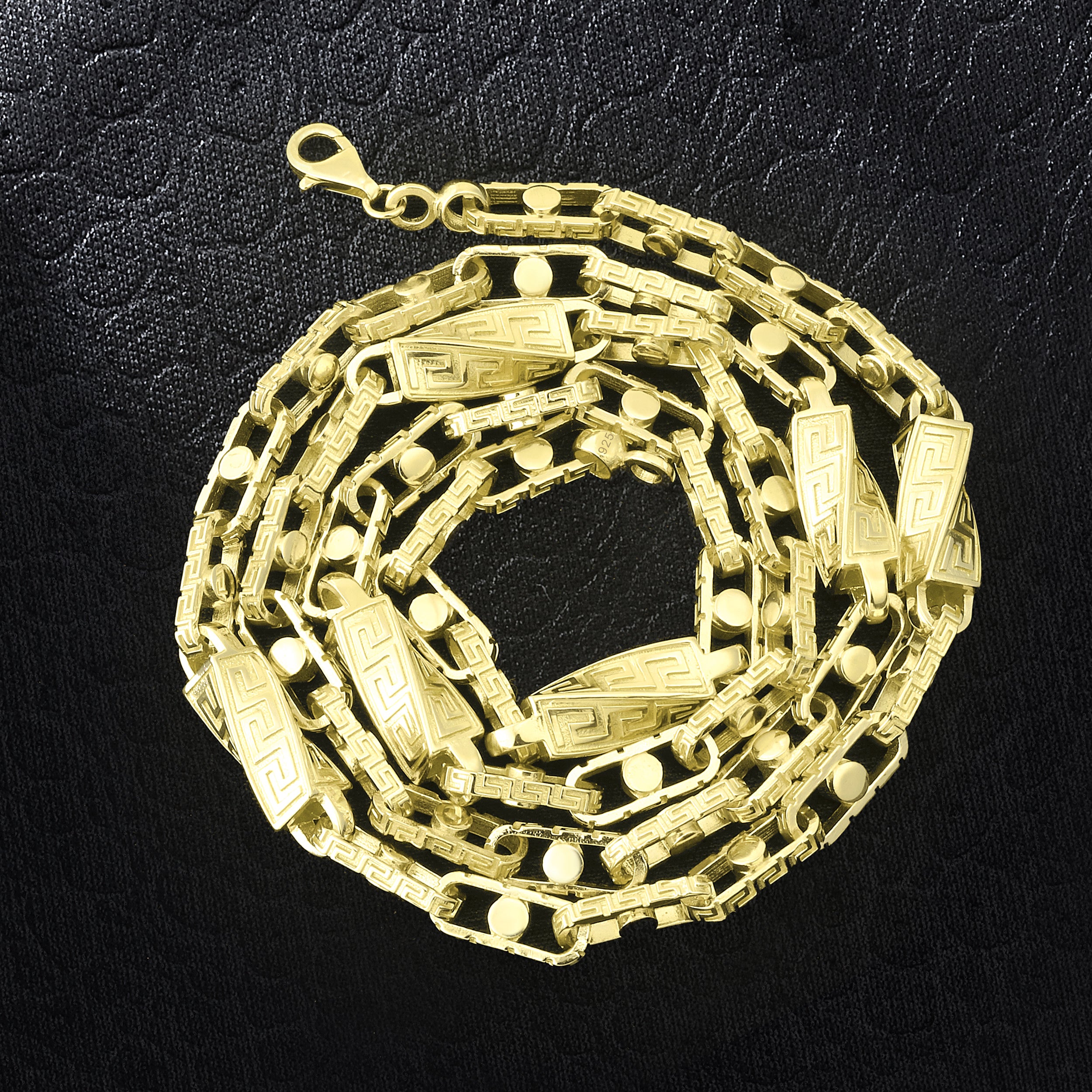 6mm Greek Monte Carlo Kette - Silber 925 18k Gold vergoldet