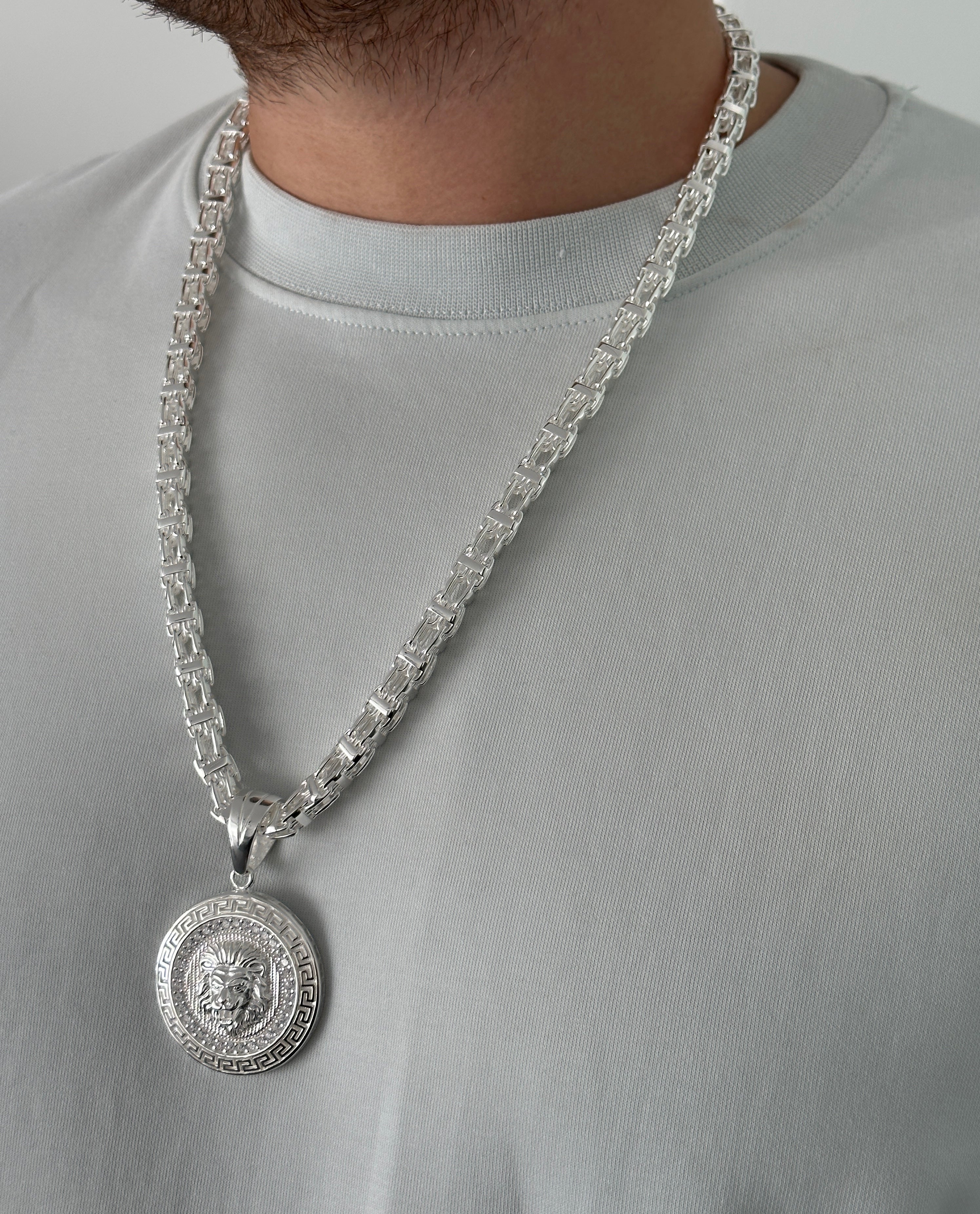 8,5mm Käfigkette + Anhänger - Silber 925