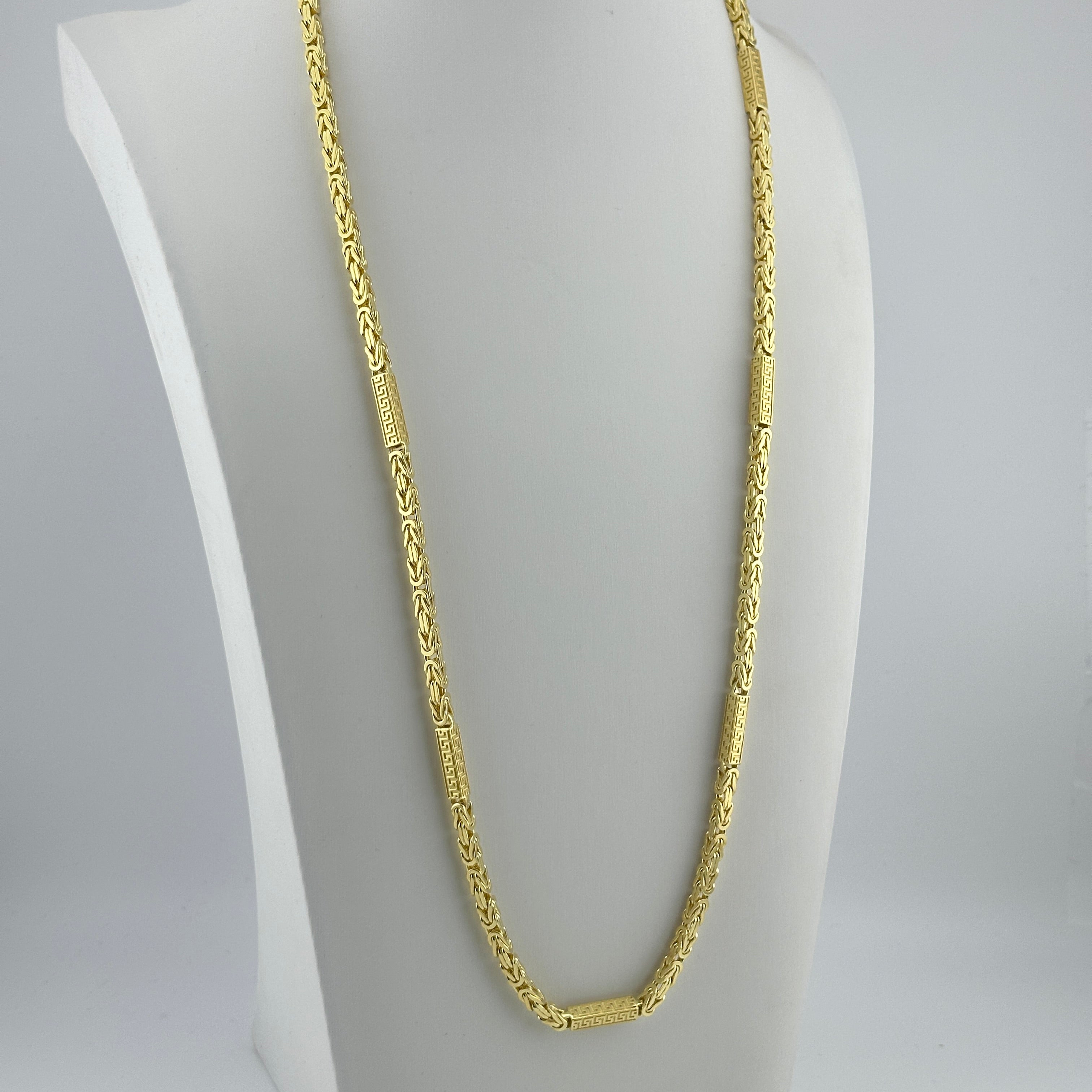 4mm Greek Königskette - Silber 925 18k Gold vergoldet