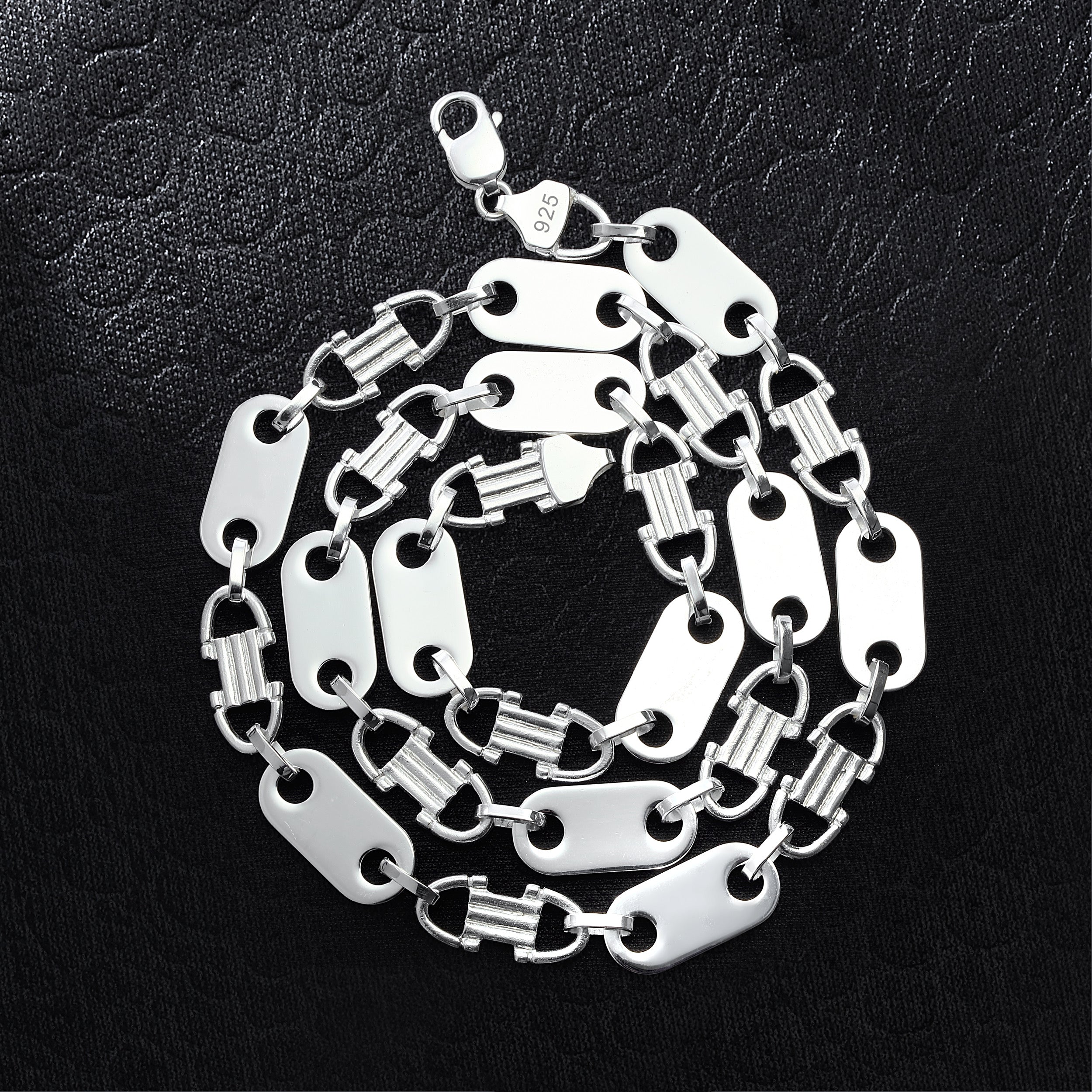 12mm Plattenkette - 925 Silber