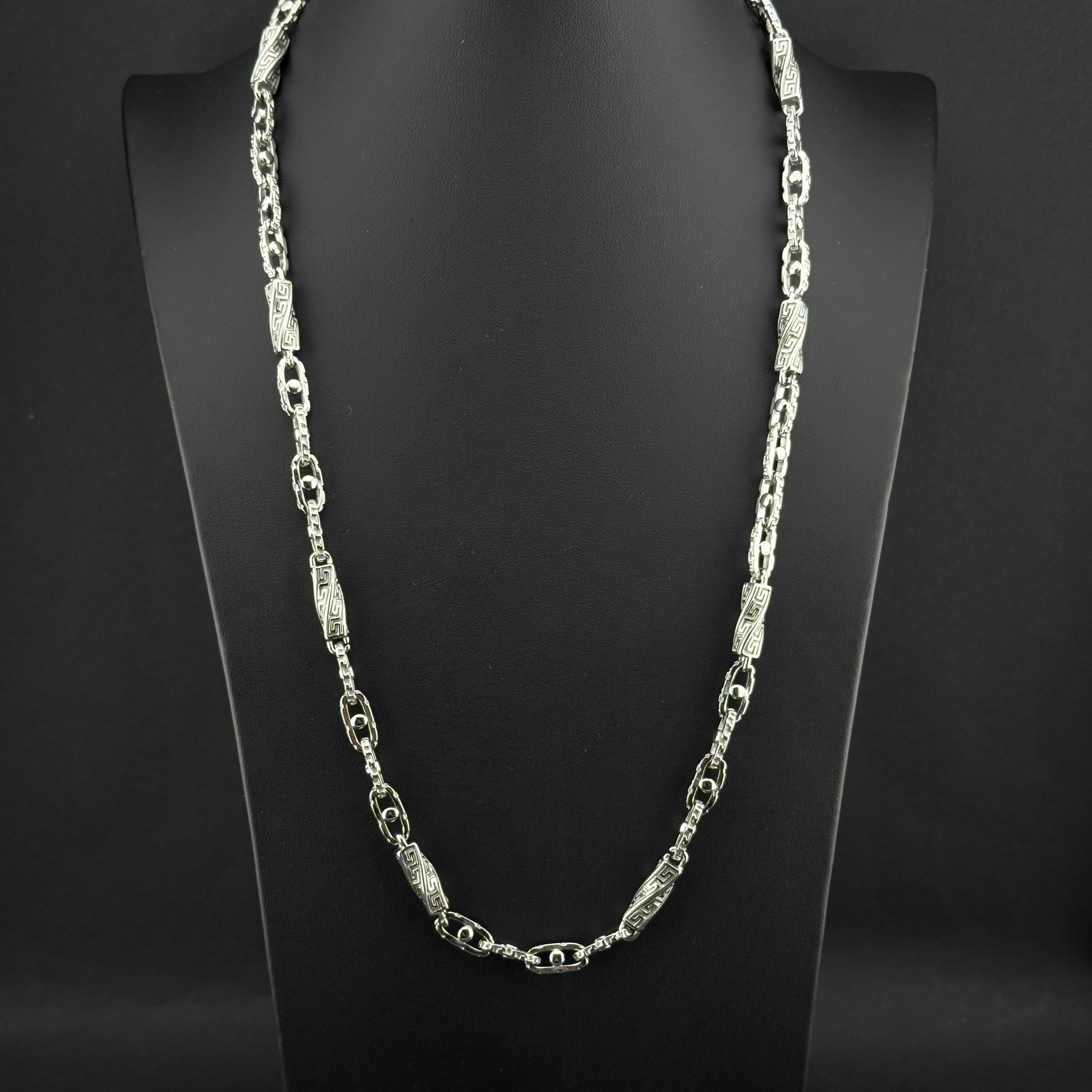 Set - 6mm Greek Monte Carlo Kette + Armband - Edelstahl