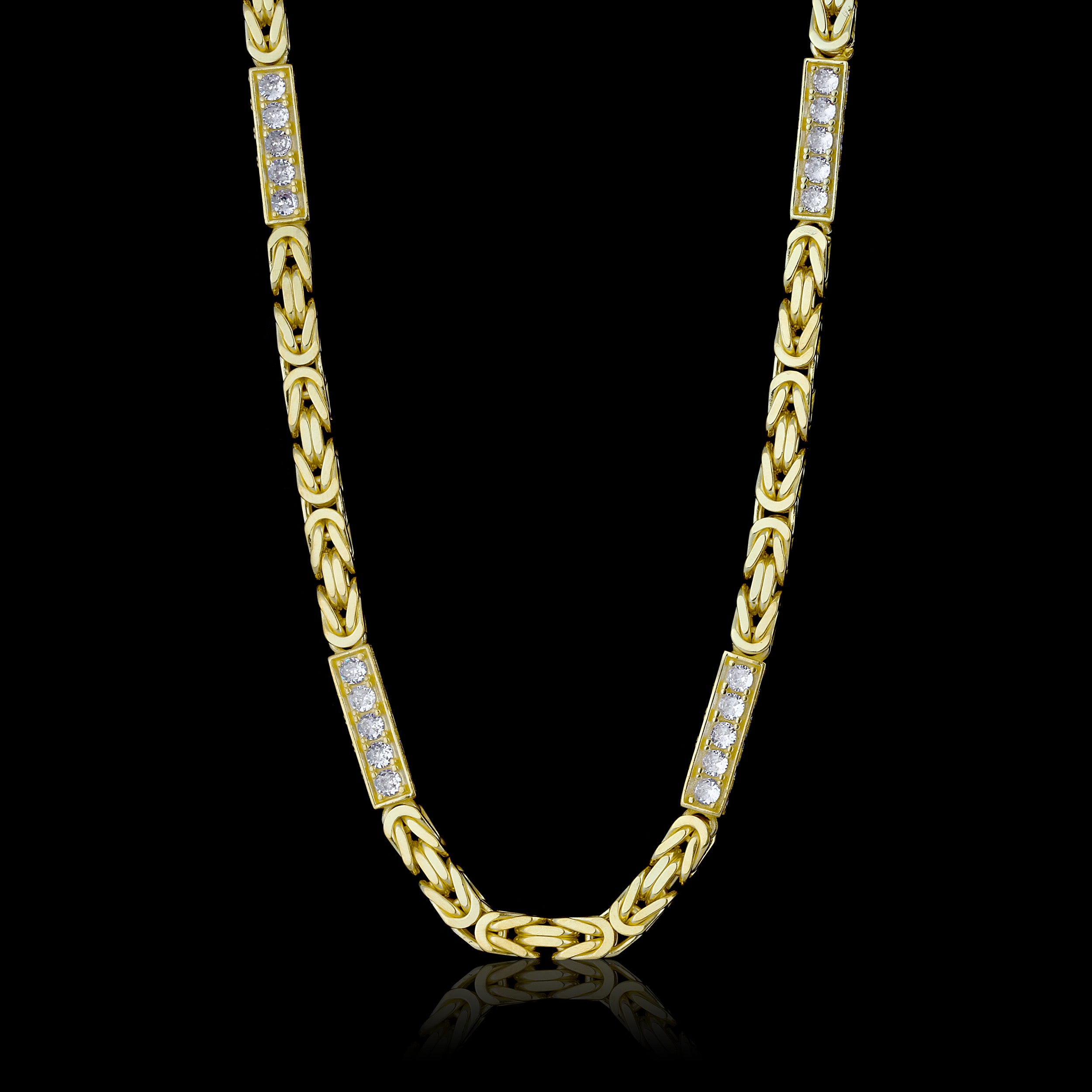 6mm Königskette Iced Out - Silber 925 18k Gold vergoldet