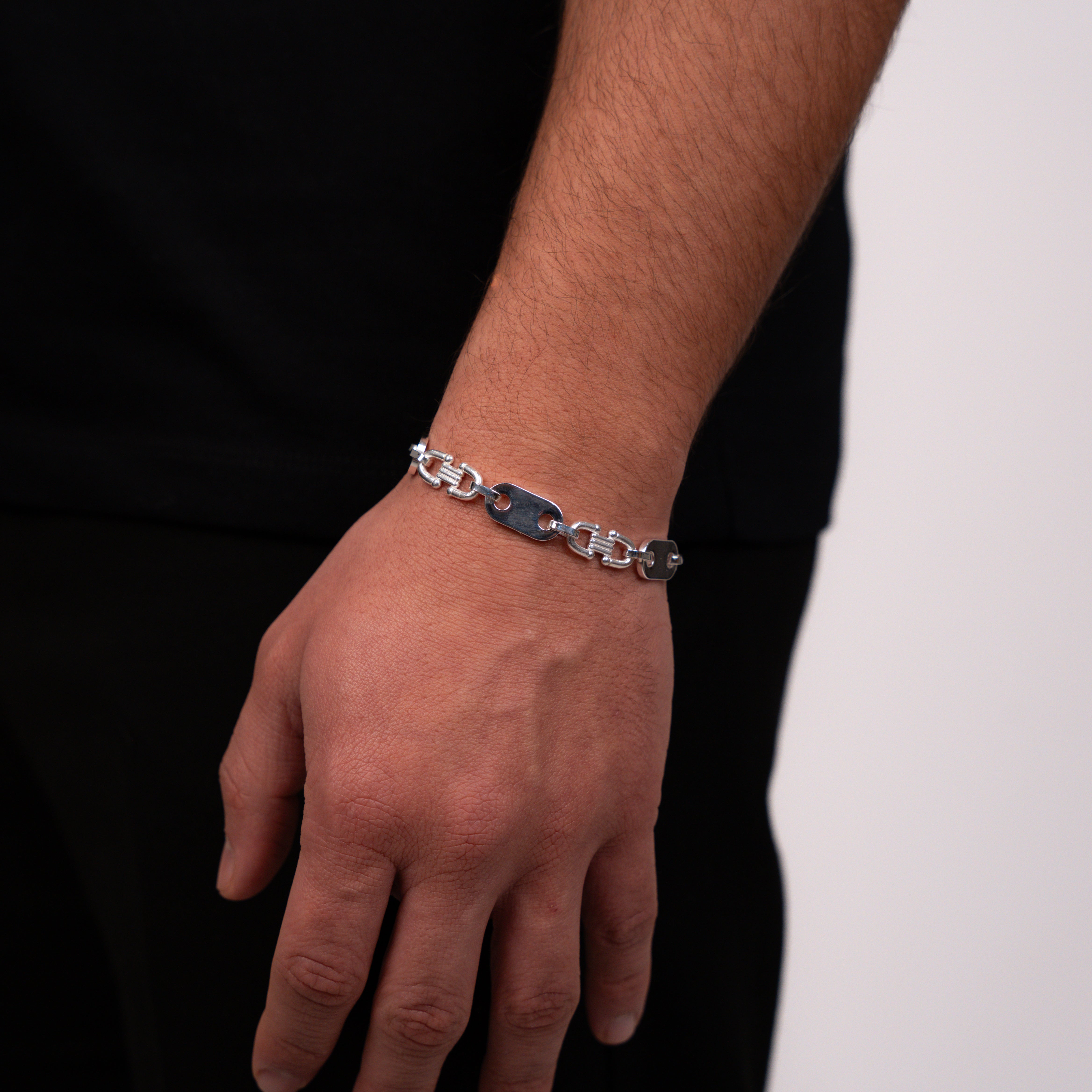 10mm Plattenkette Armband - Silber 925