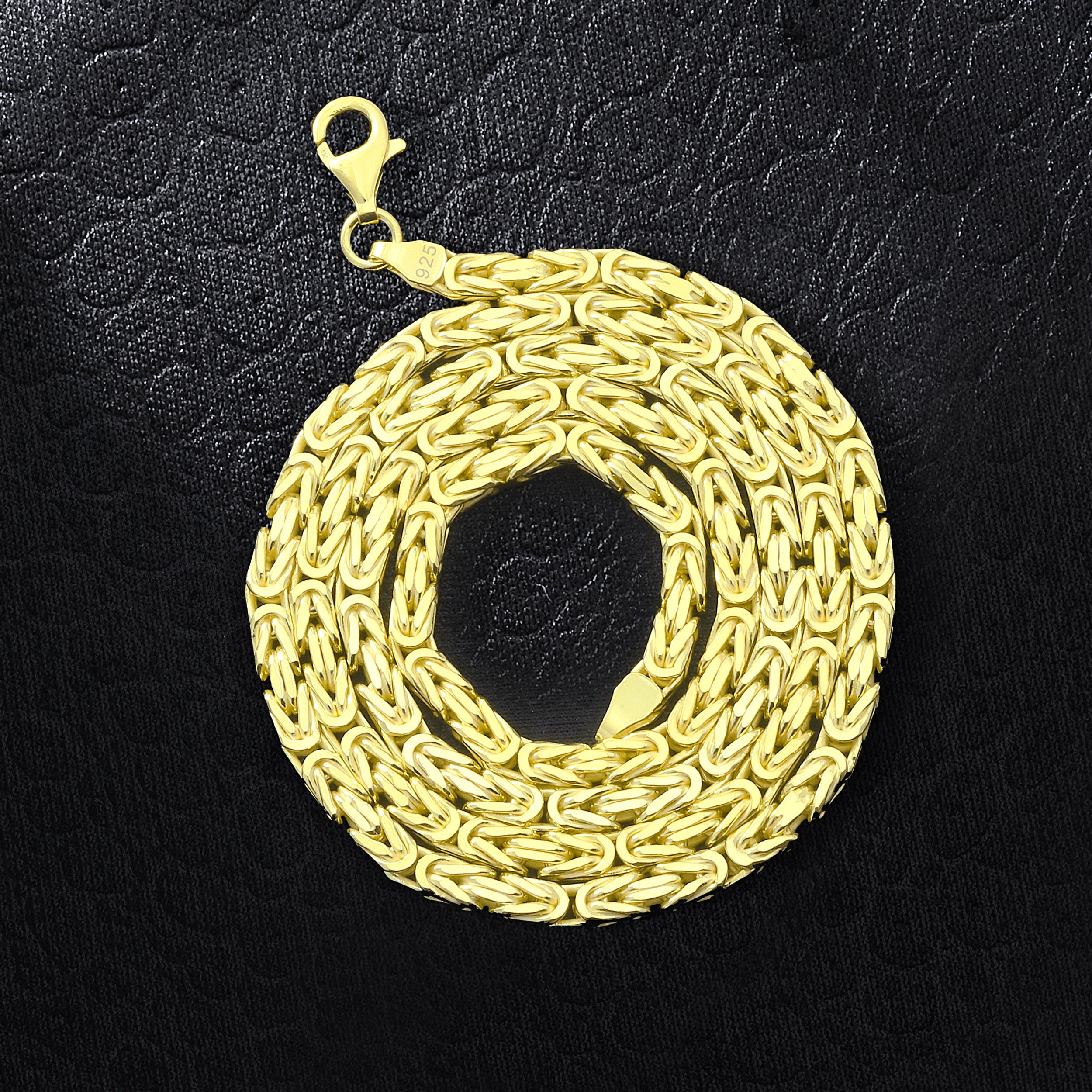 4mm Königskette - Silber 925 18k Gold vergoldet