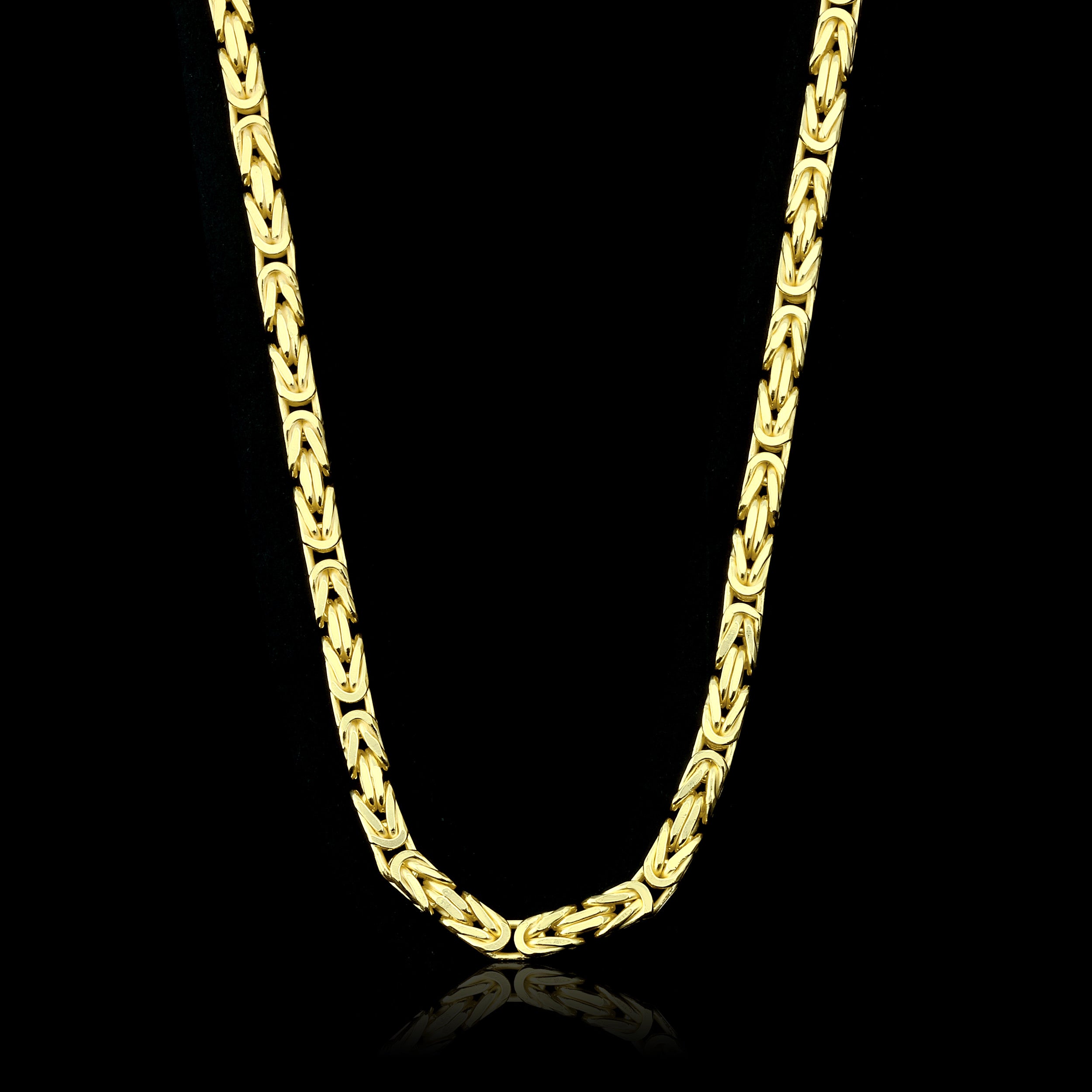 4mm Königskette - Silber 925 18k Gold vergoldet