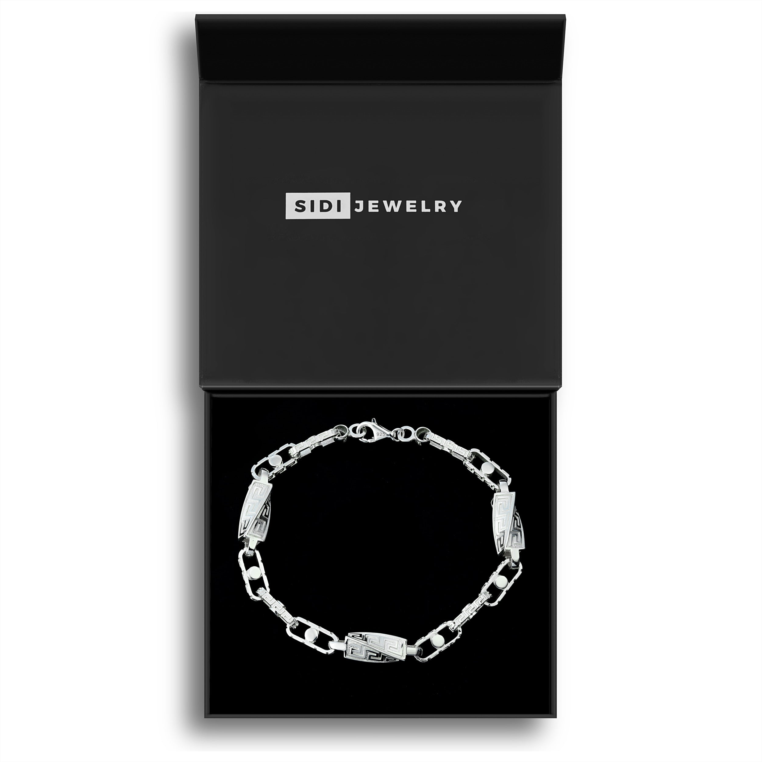 6mm Greek Monte Carlo Armband - Silber 925
