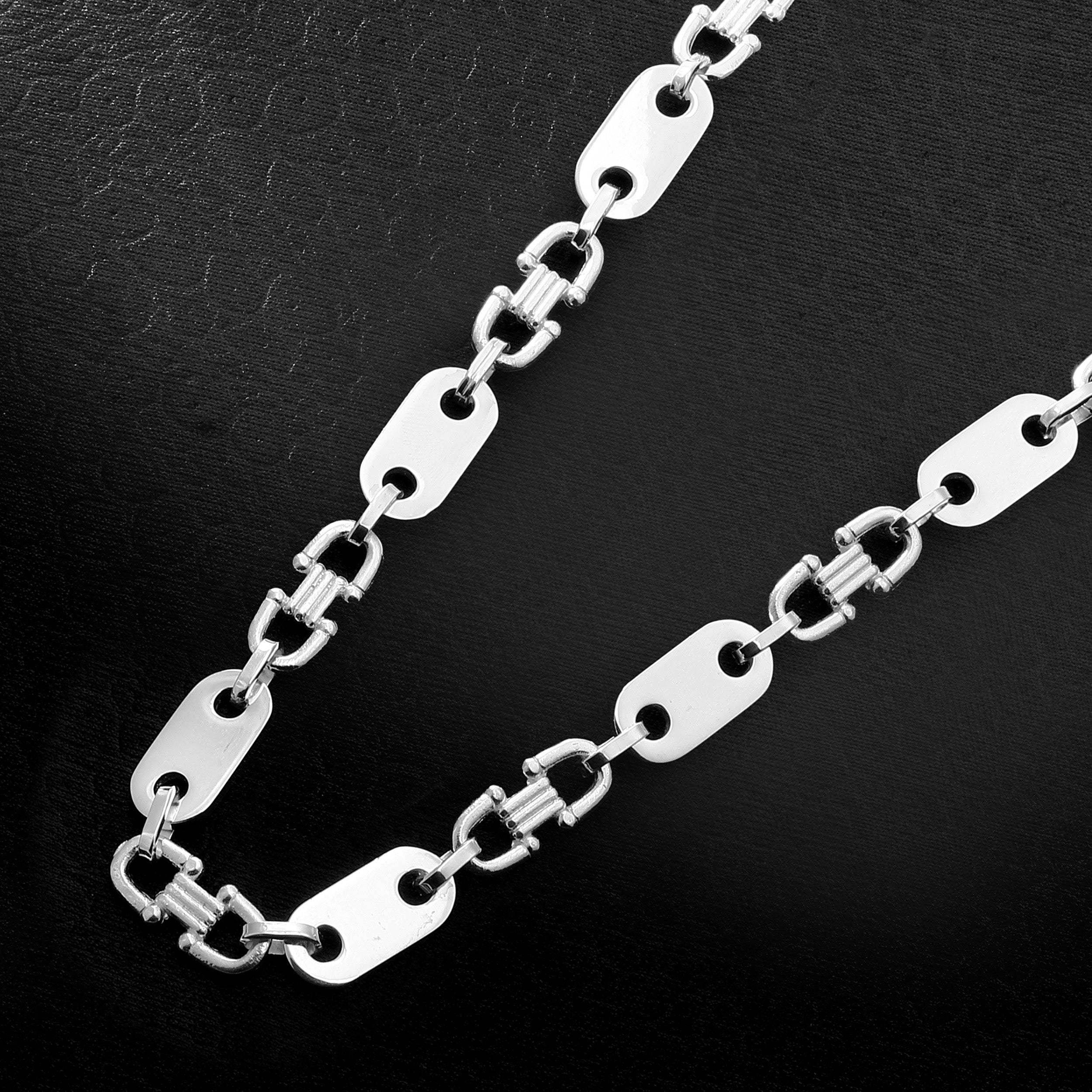 10mm Plattenkette - 925 Silber