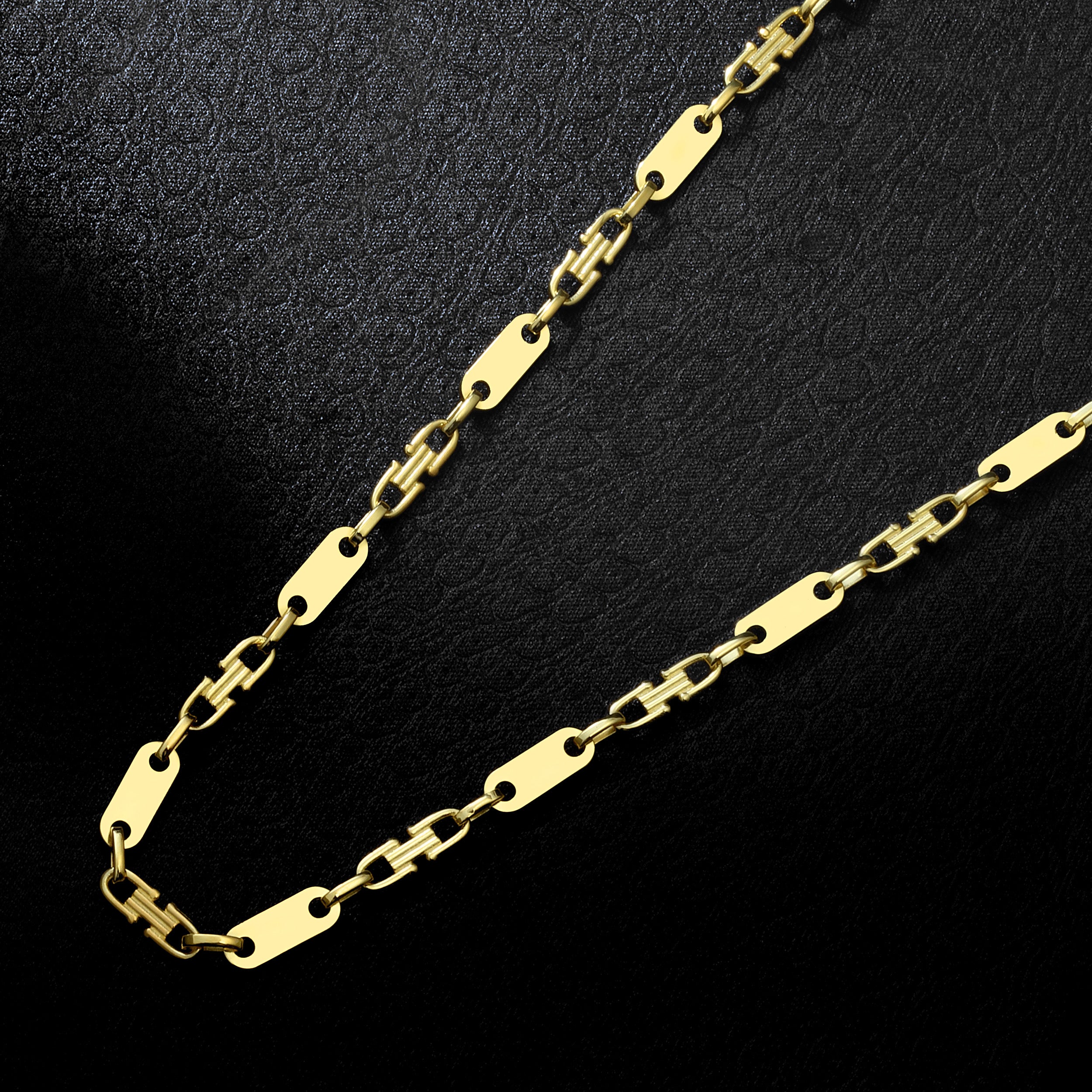4mm Plattenkette - Silber 925 18k Gold vergoldet