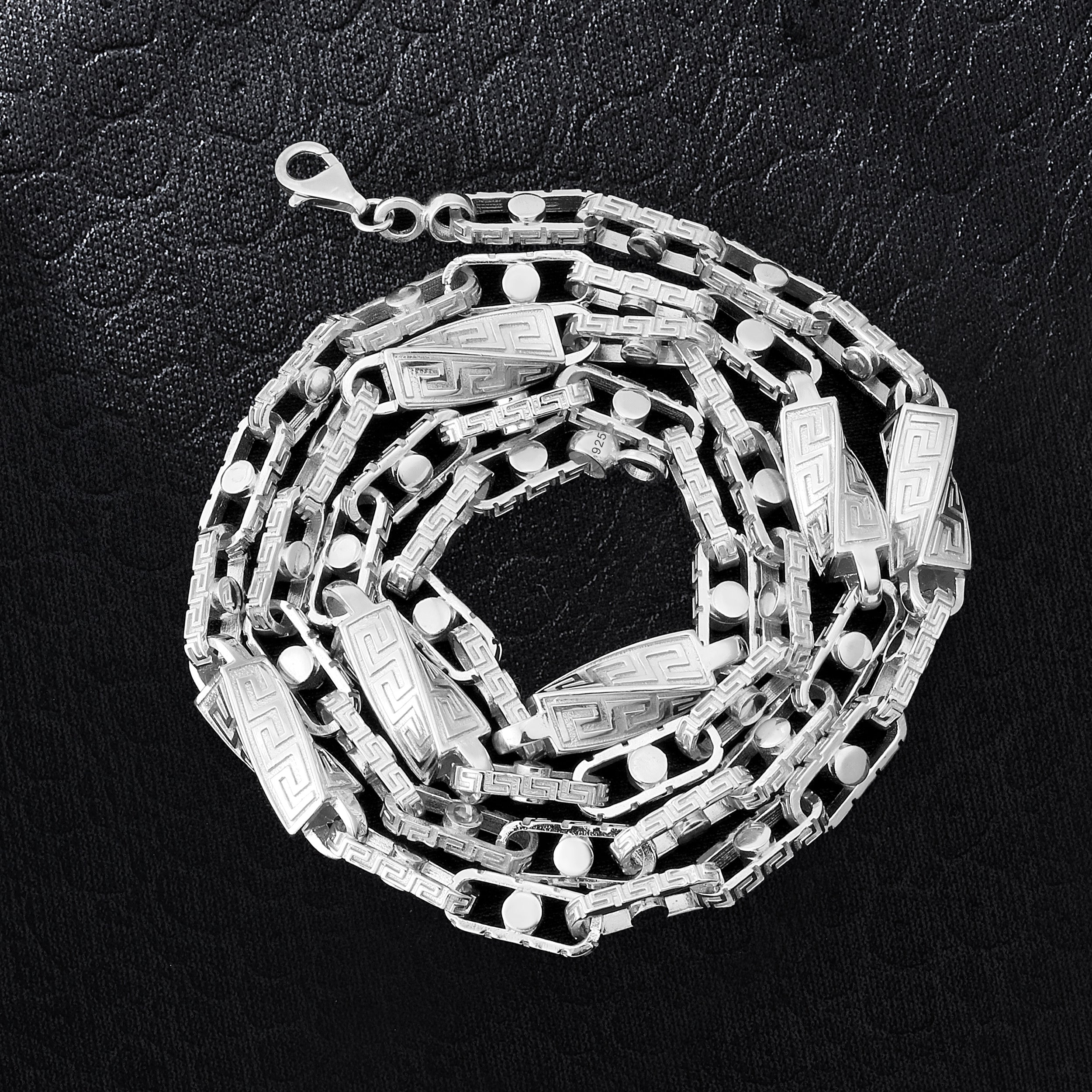 6mm Greek Monte Carlo Kette - Silber 925