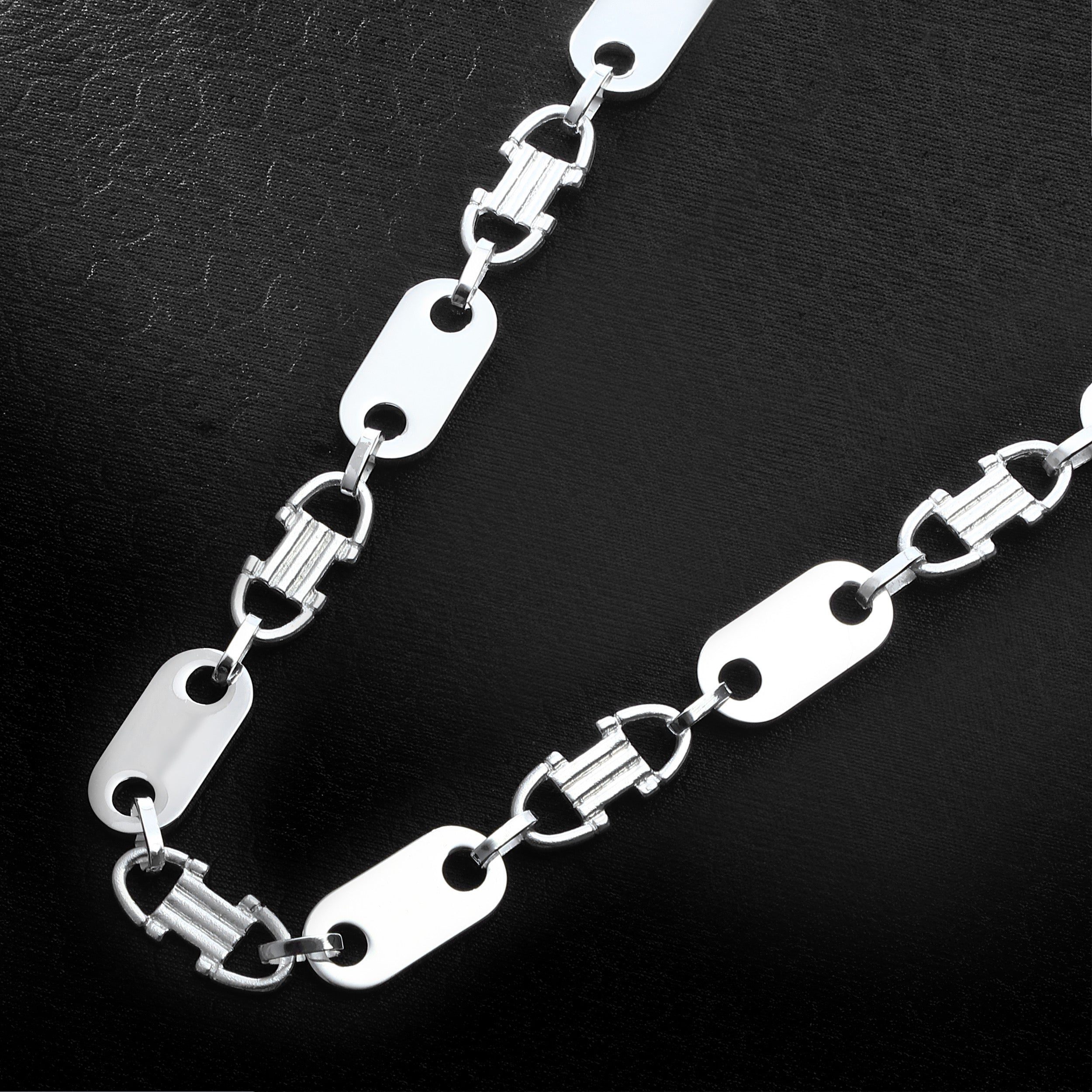 12mm Plattenkette - 925 Silber