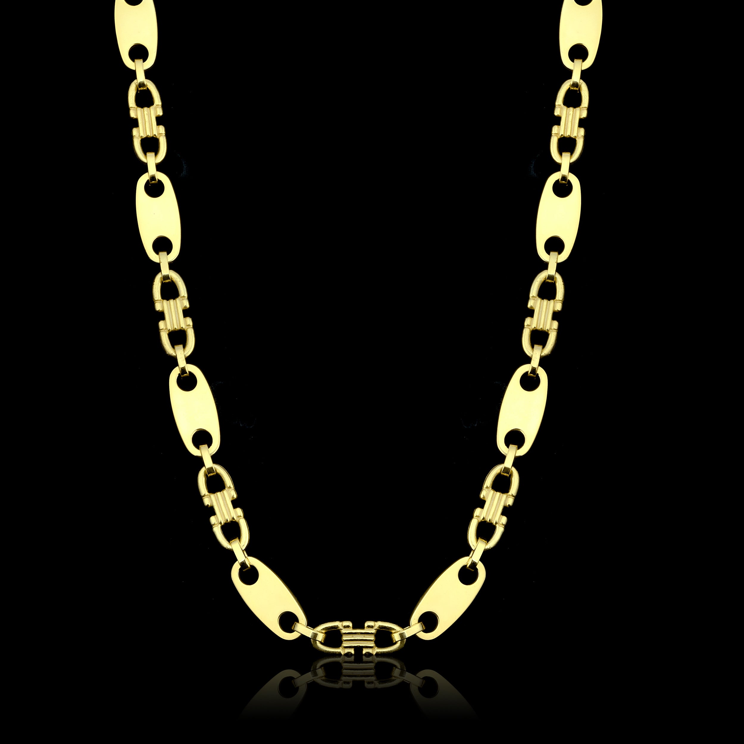 8mm Plattenkette - Silber 925 18k Gold vergoldet