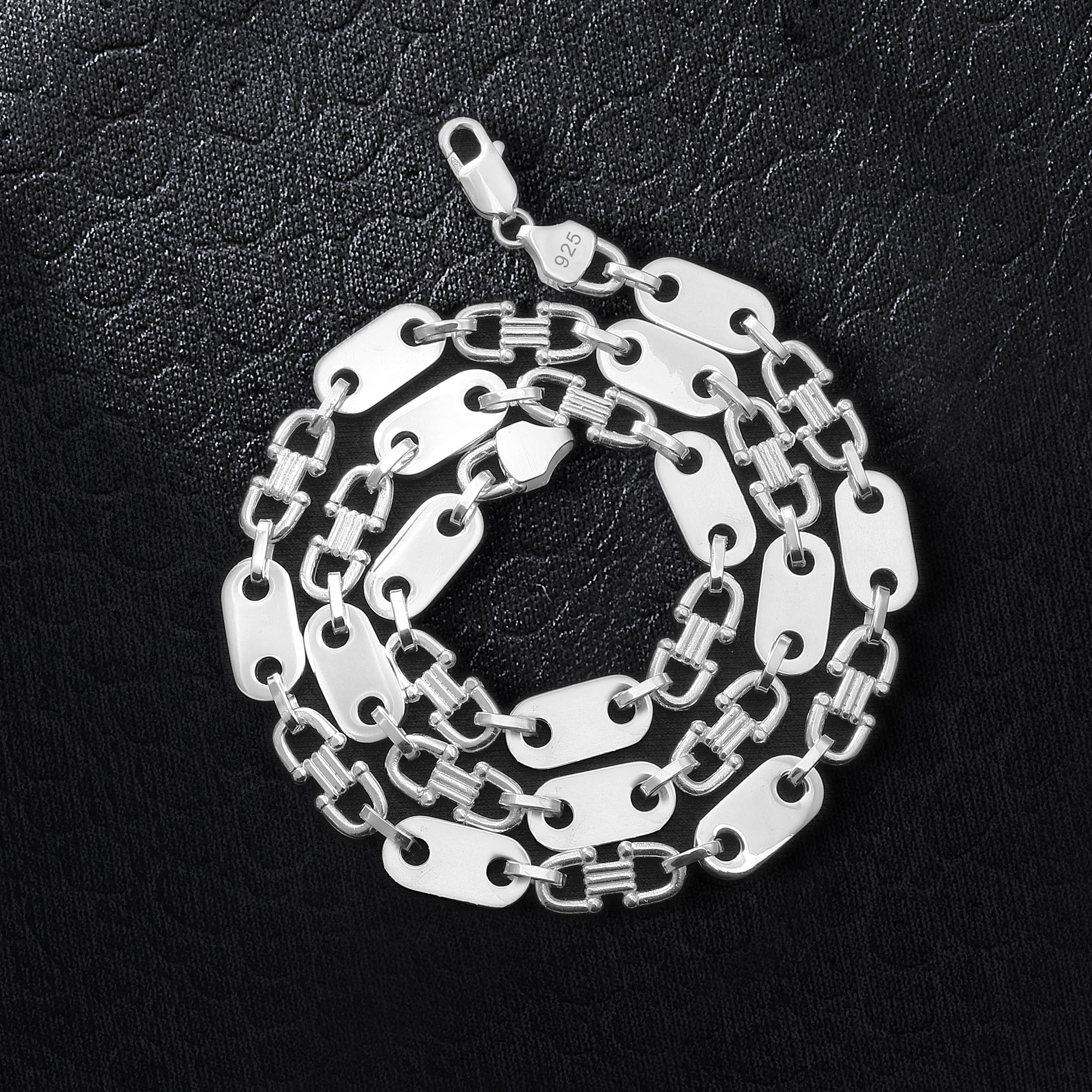 10mm Plattenkette - 925 Silber