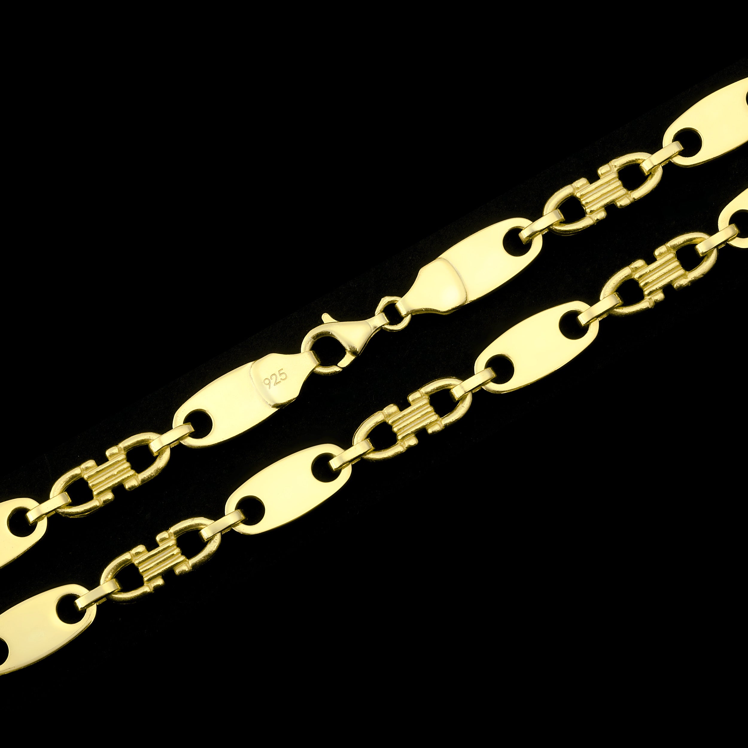 8mm Plattenkette - Silber 925 18k Gold vergoldet