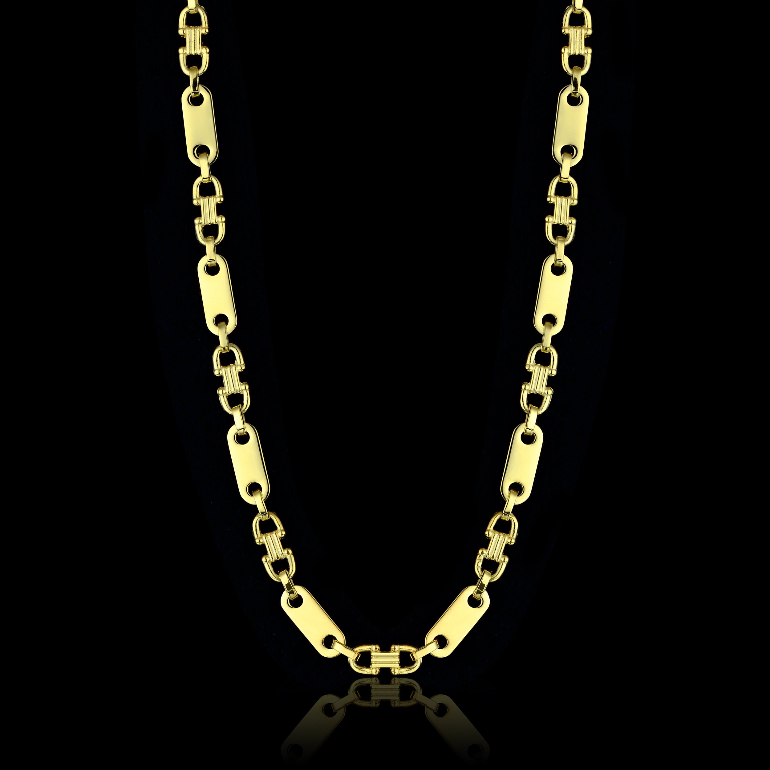 6mm Plattenkette - Silber 925 18k Gold vergoldet