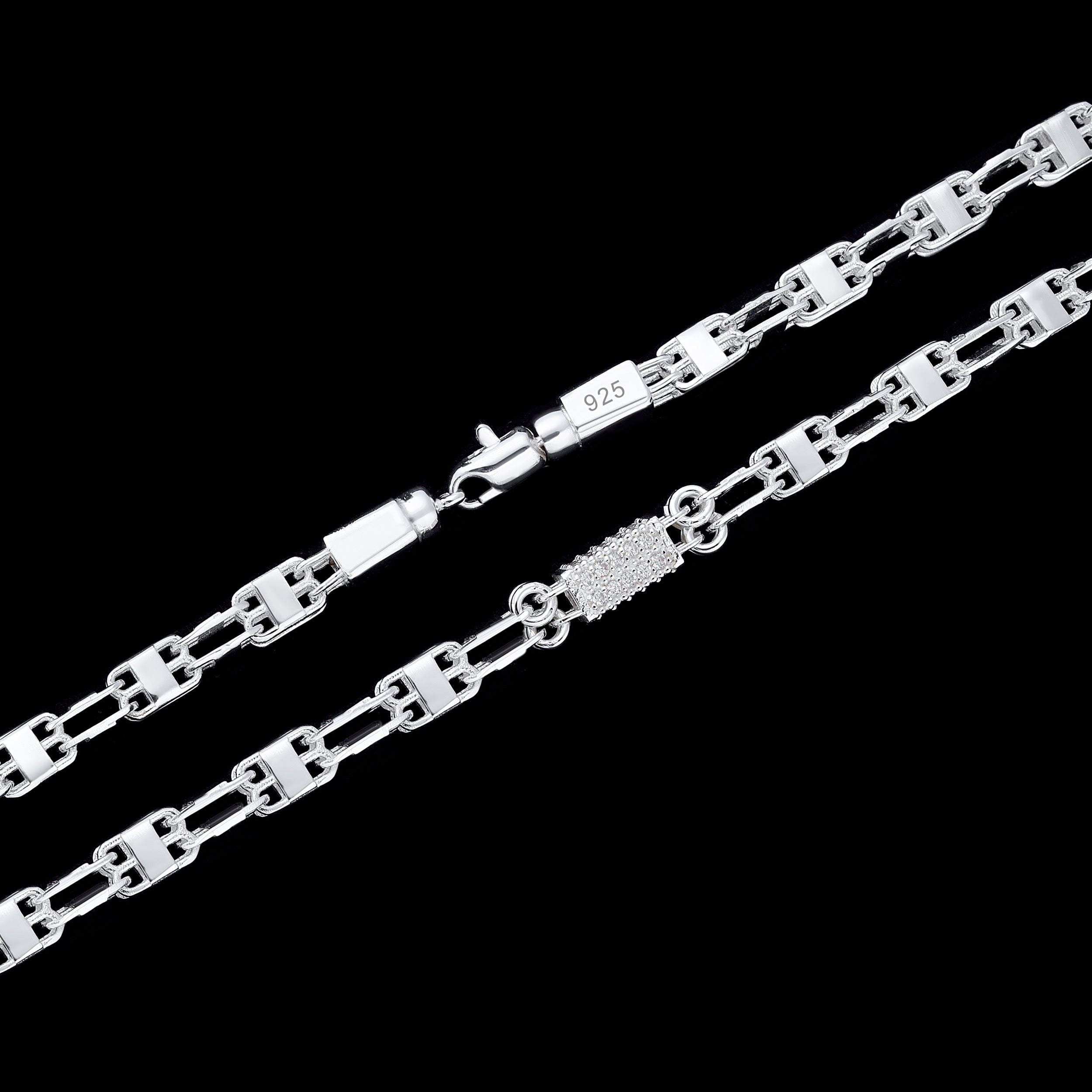 4mm Käfigkette Iced Out - Silber 925