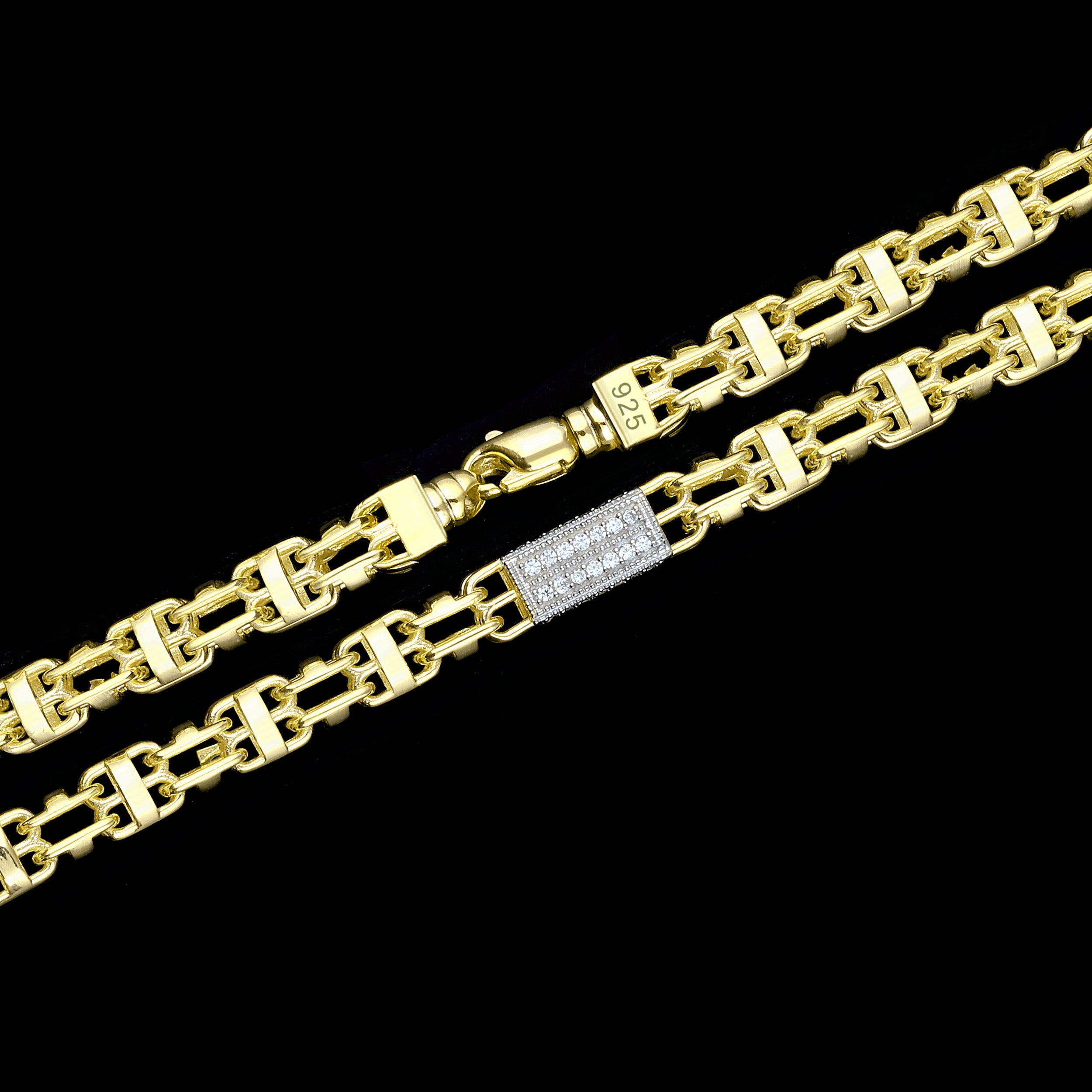 6mm Käfigkette Iced Out - Silber 925 18k Gold vergoldet