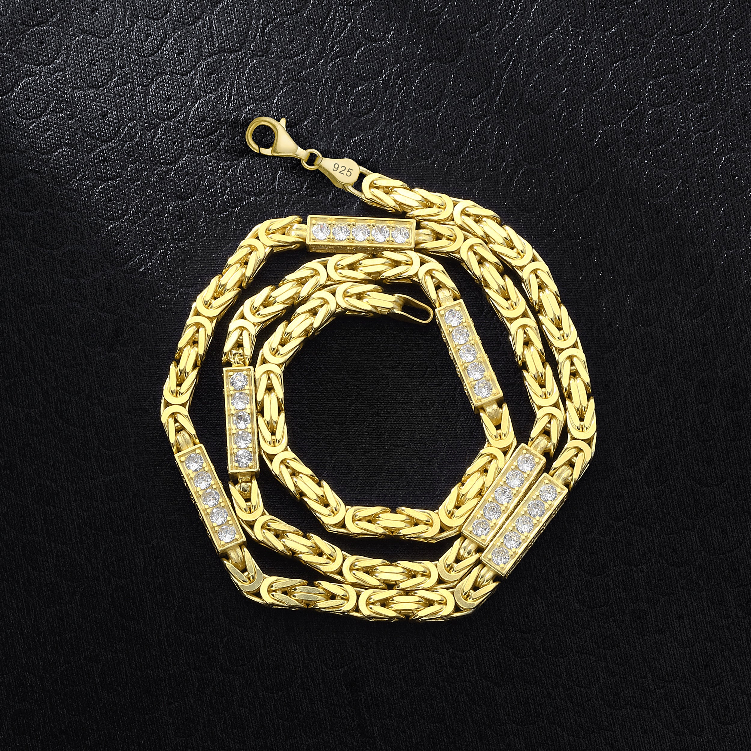 6mm Königskette Iced Out - Silber 925 18k Gold vergoldet