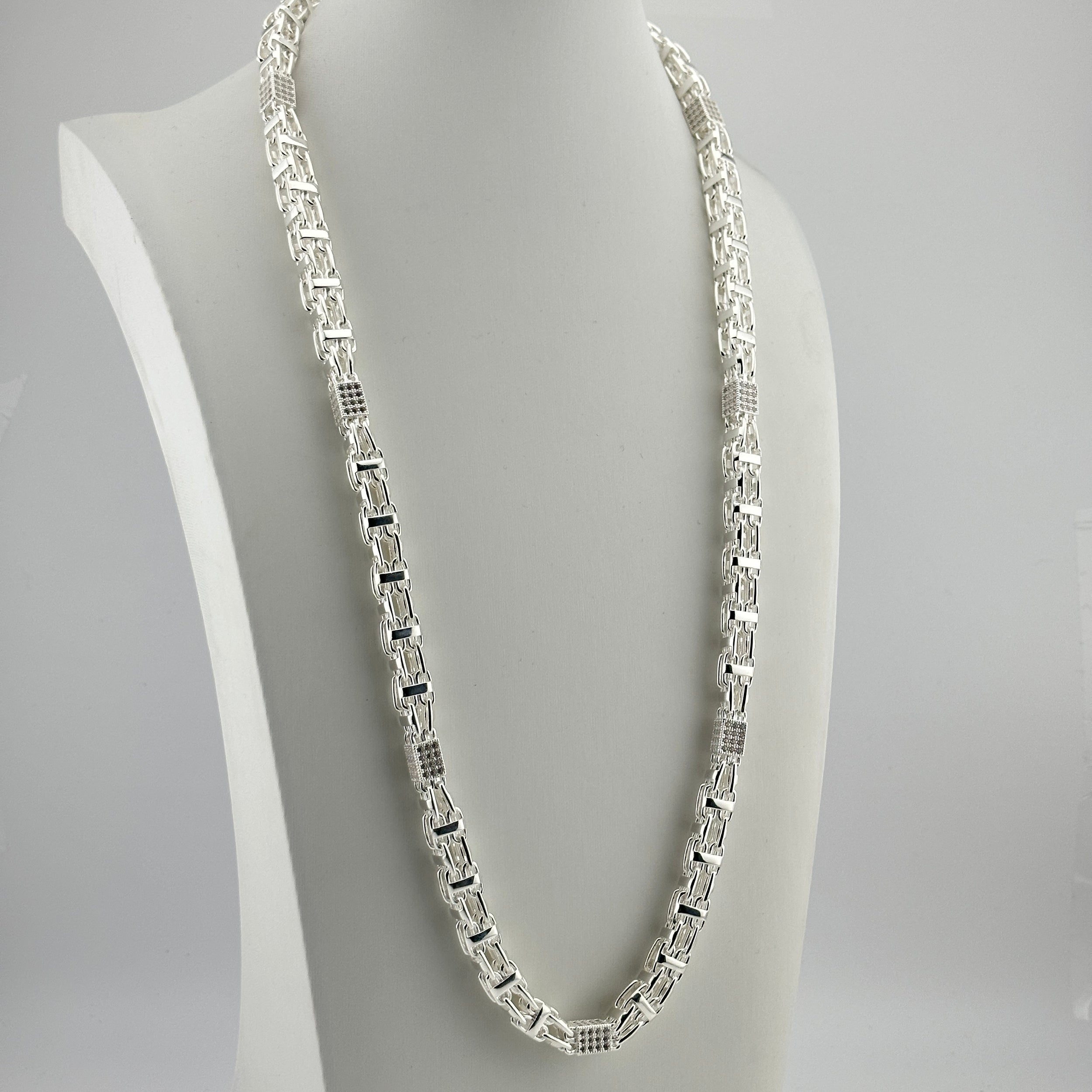 8,5mm Käfigkette Iced Out - Silber 925