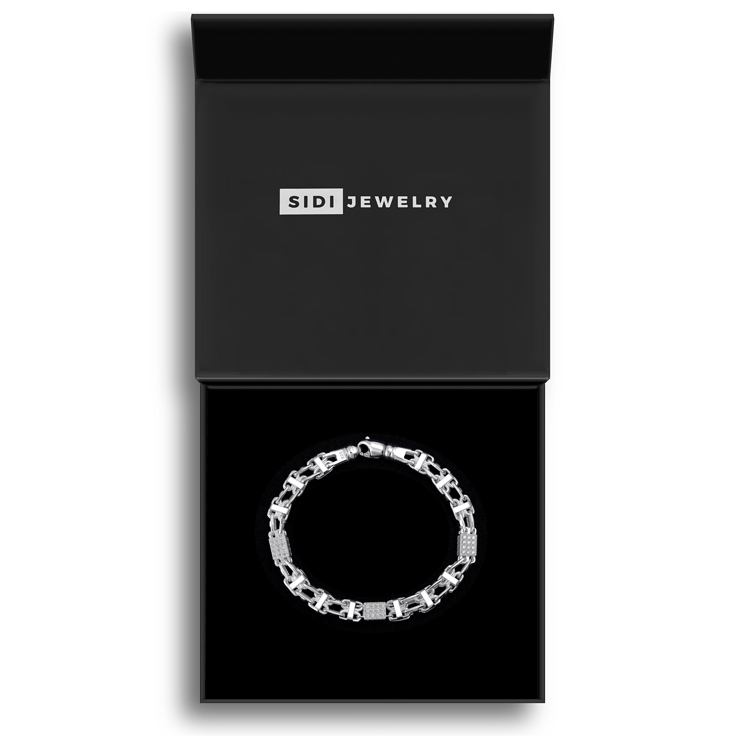 8,5mm Käfigkette Iced Out Armband - Silber 925