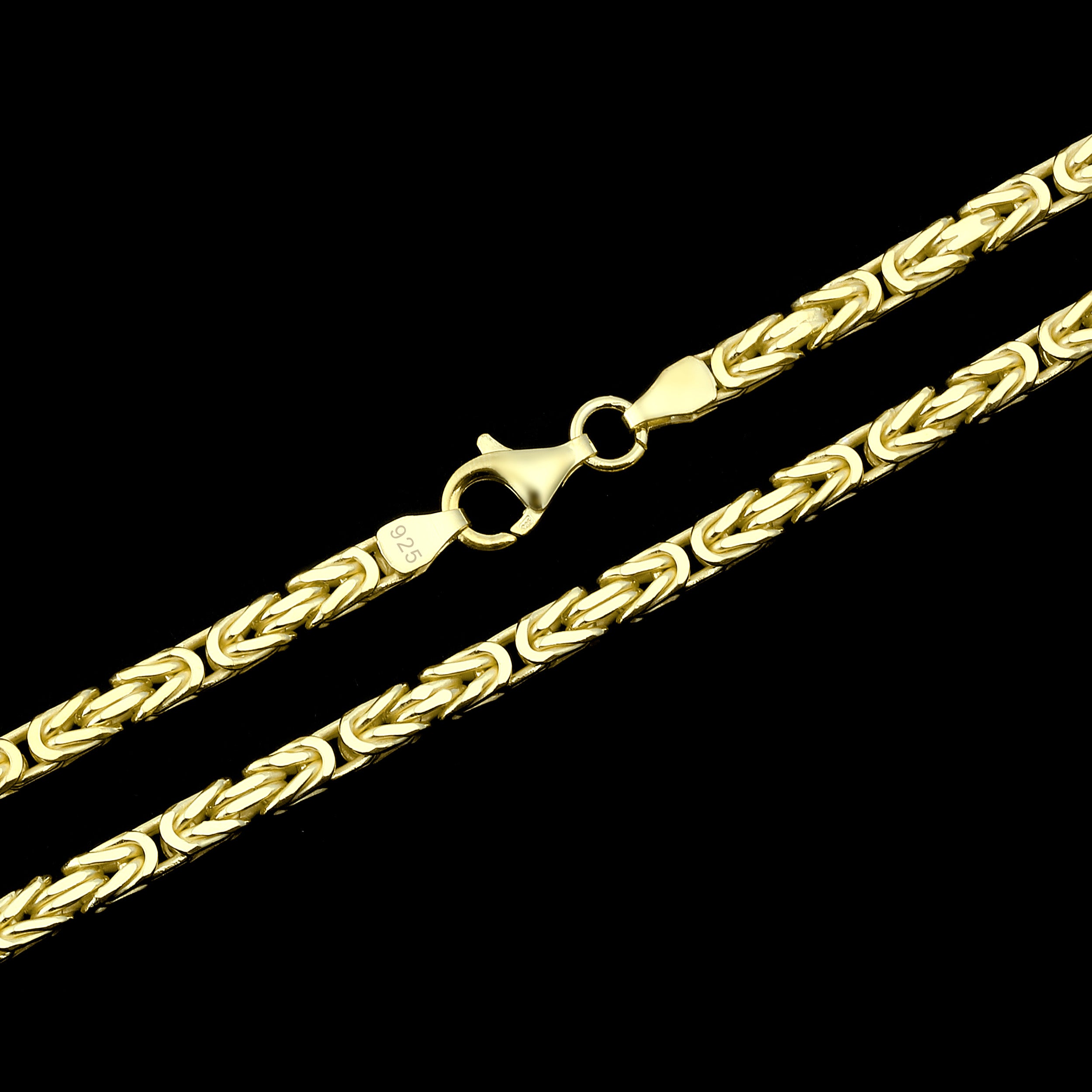 4mm Königskette - Silber 925 18k Gold vergoldet
