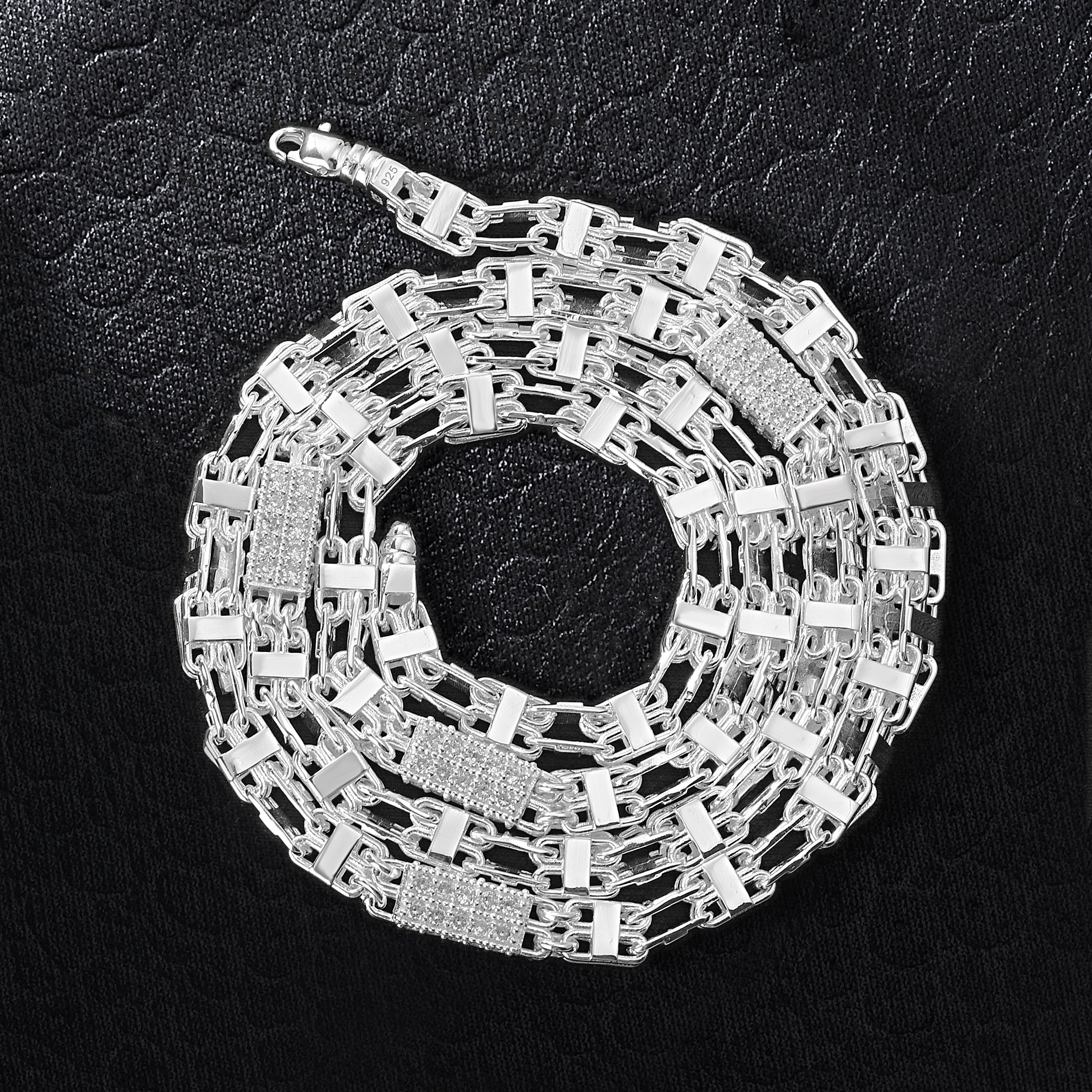 6mm Käfigkette Iced Out - Silber 925