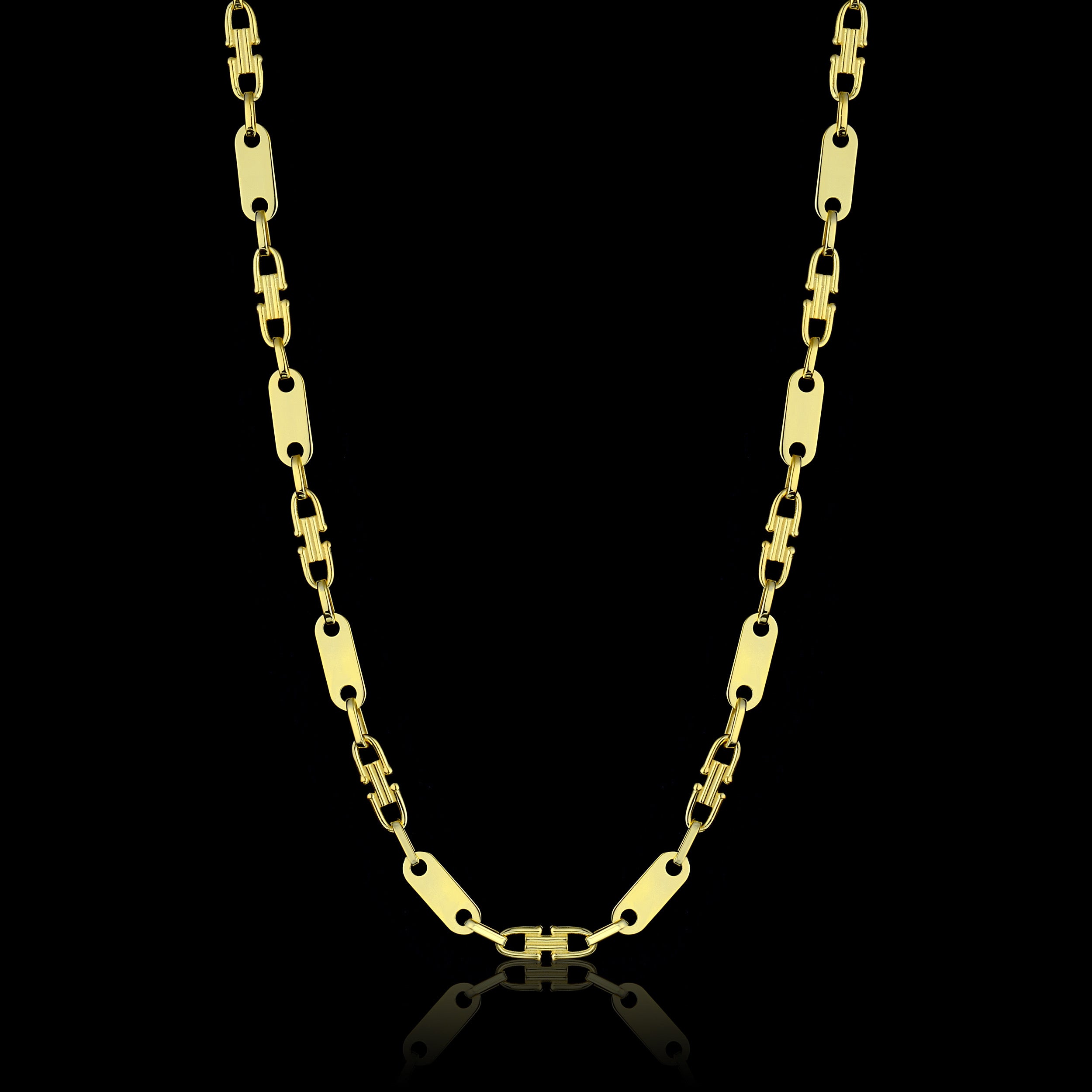 4mm Plattenkette - Silber 925 18k Gold vergoldet