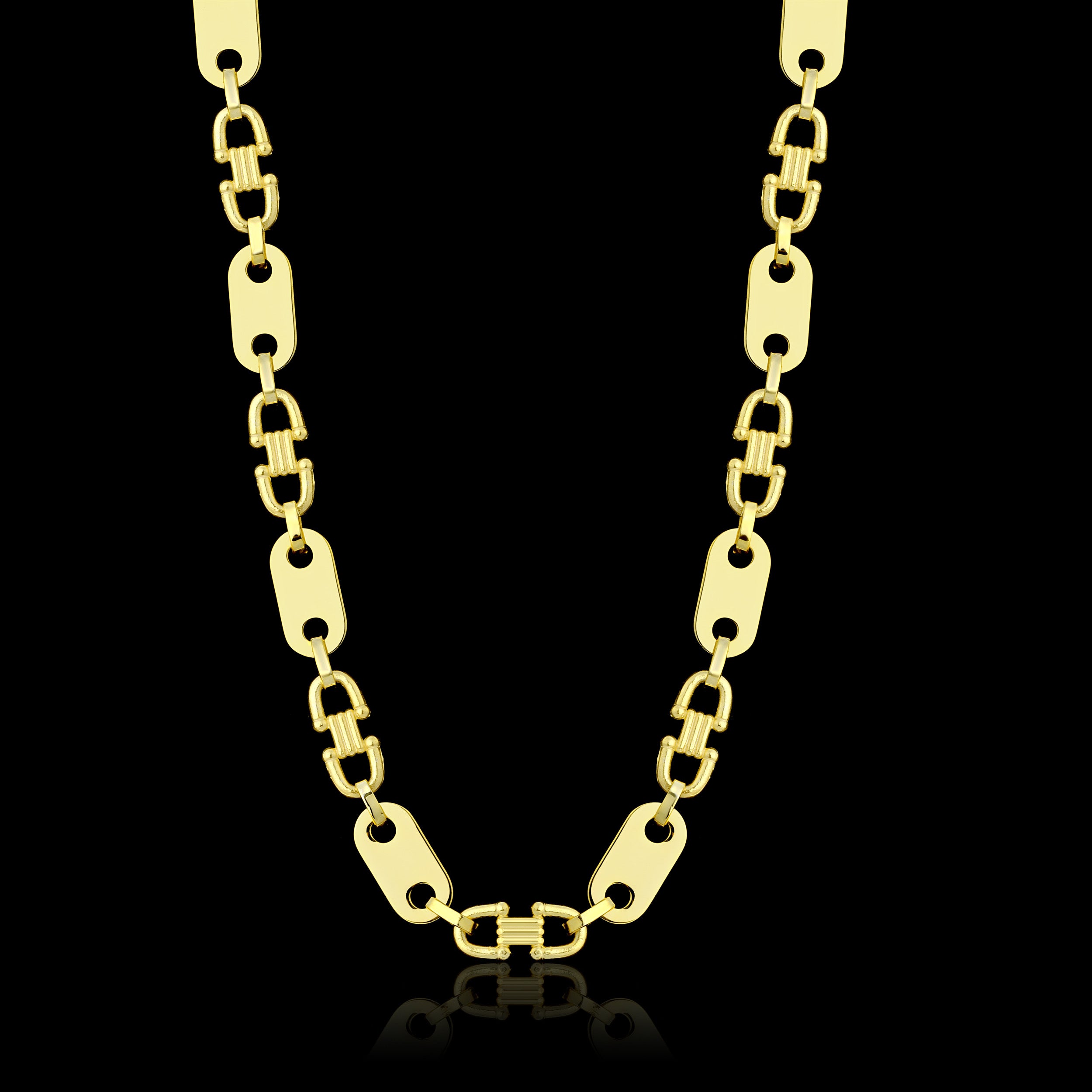 10mm Plattenkette - Silber 925 18k Gold vergoldet