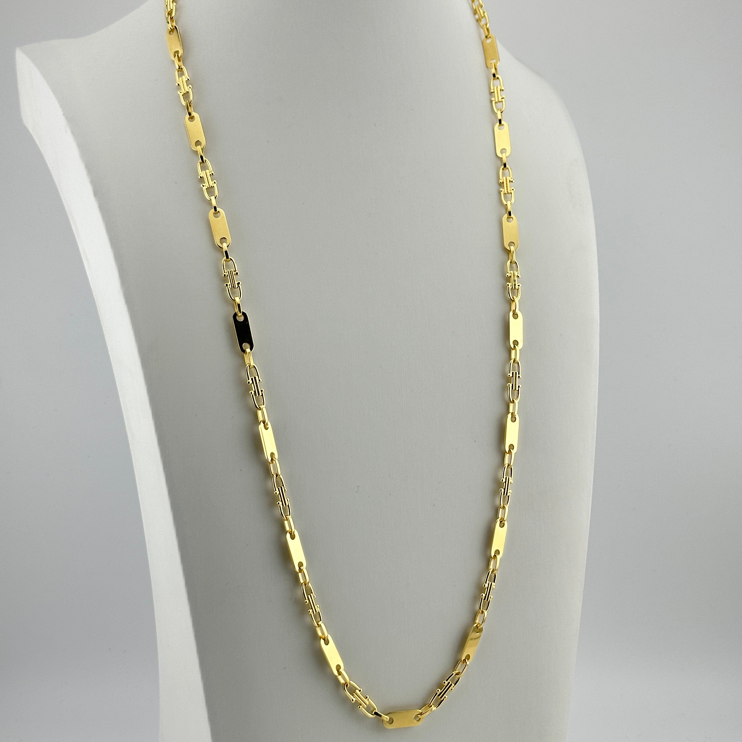 4mm Plattenkette - Silber 925 18k Gold vergoldet