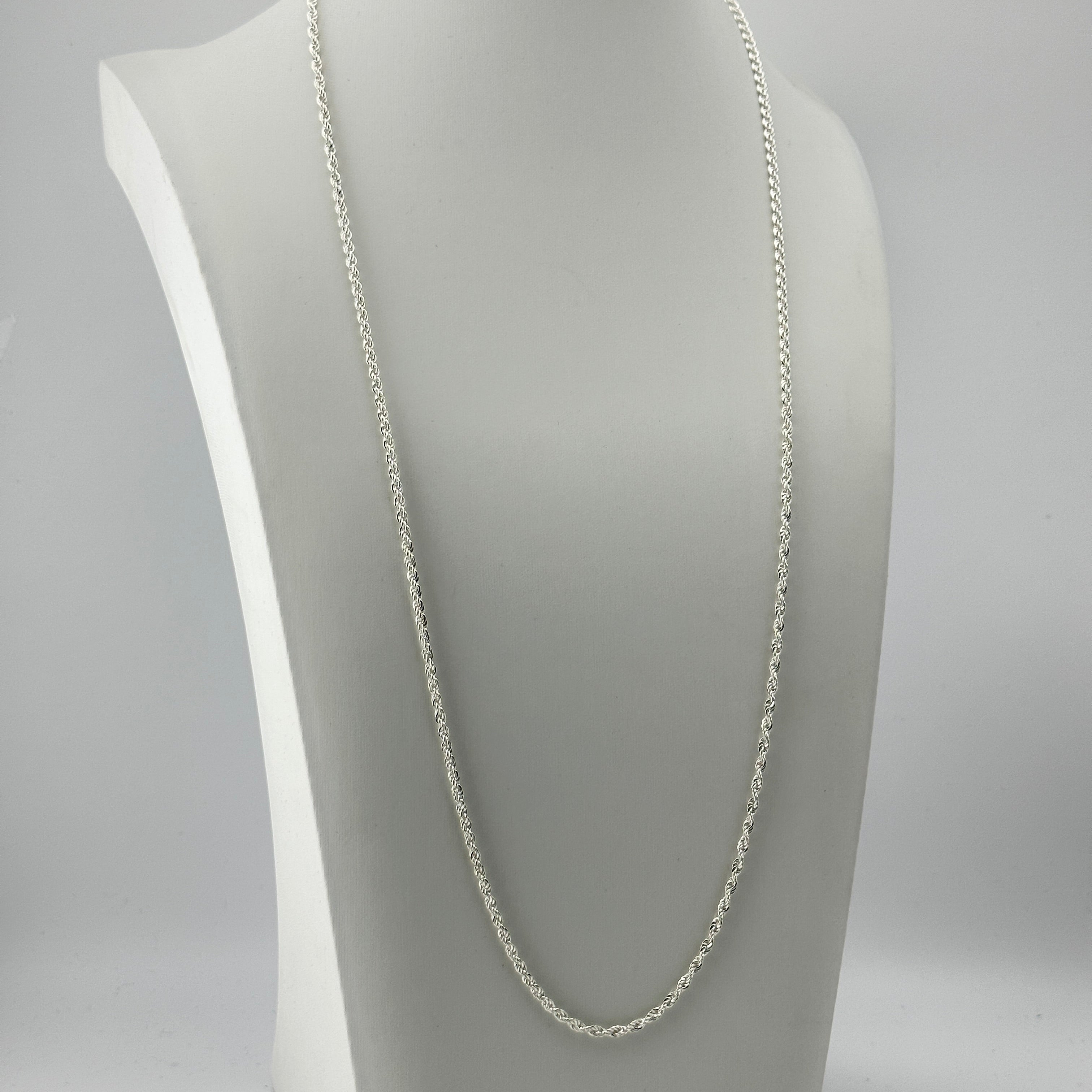 3mm Kordelkette Rope Chain - Silber 925