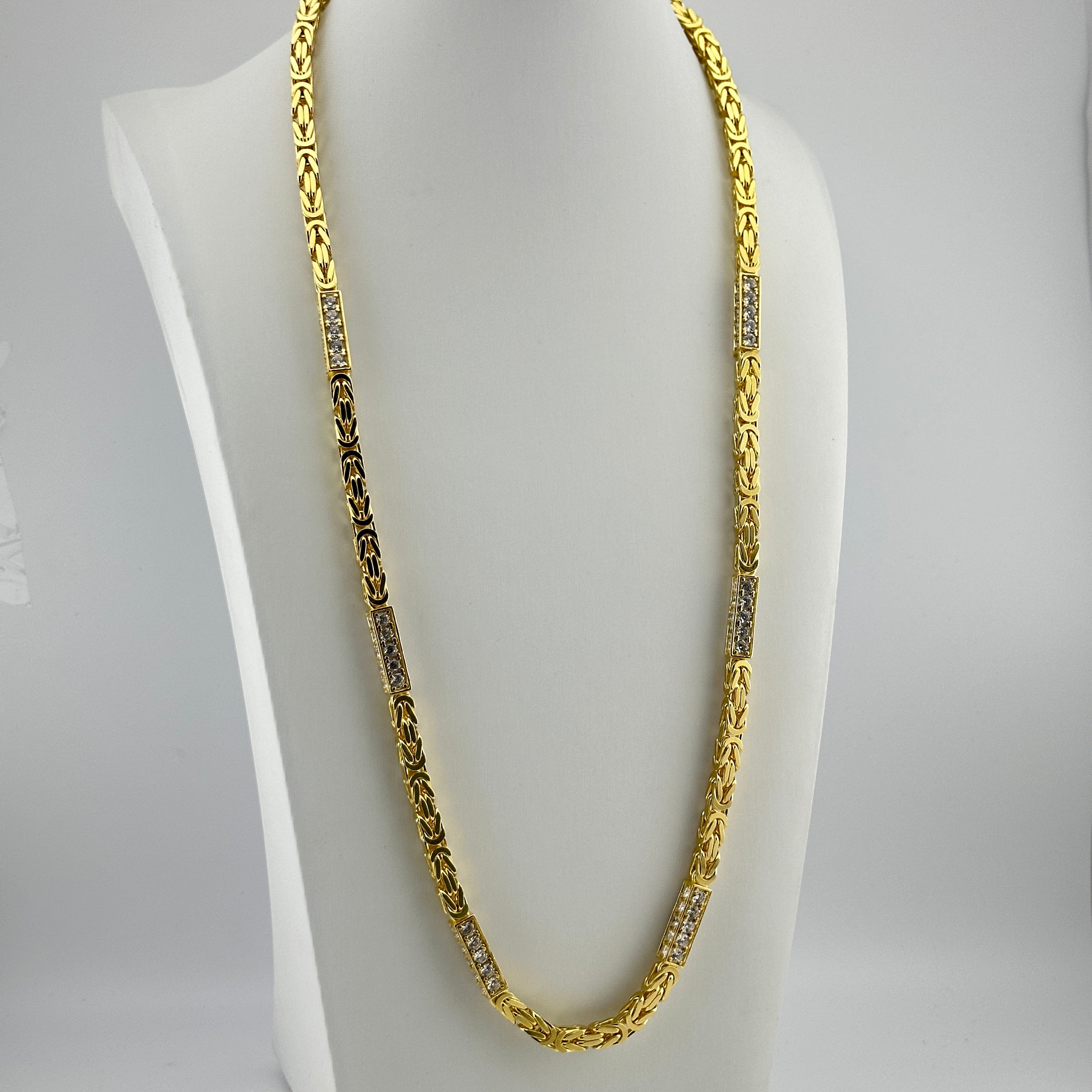 6mm Königskette Iced Out - Silber 925 18k Gold vergoldet