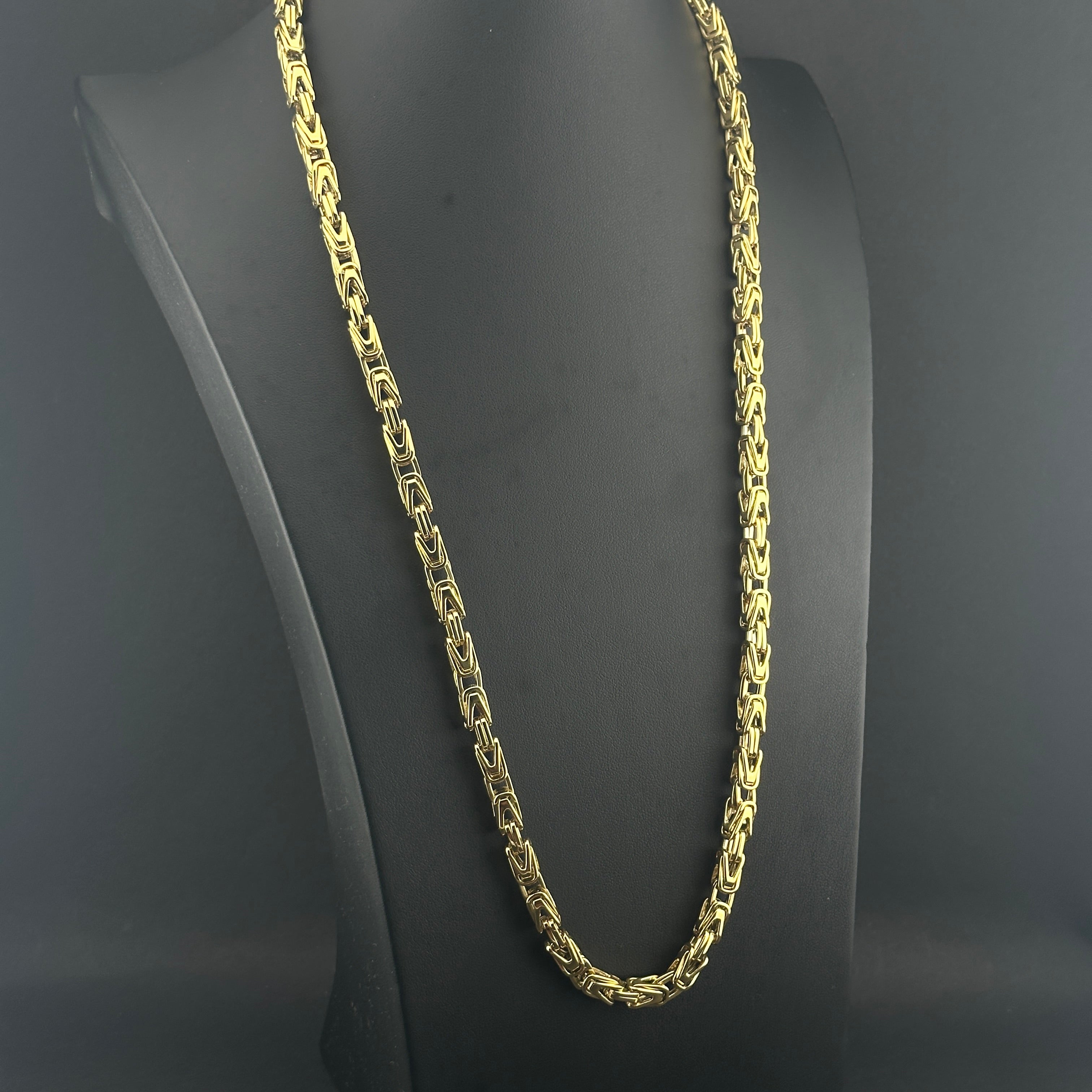 Königskette - 6mm - Edelstahl mit 14k Vergoldung