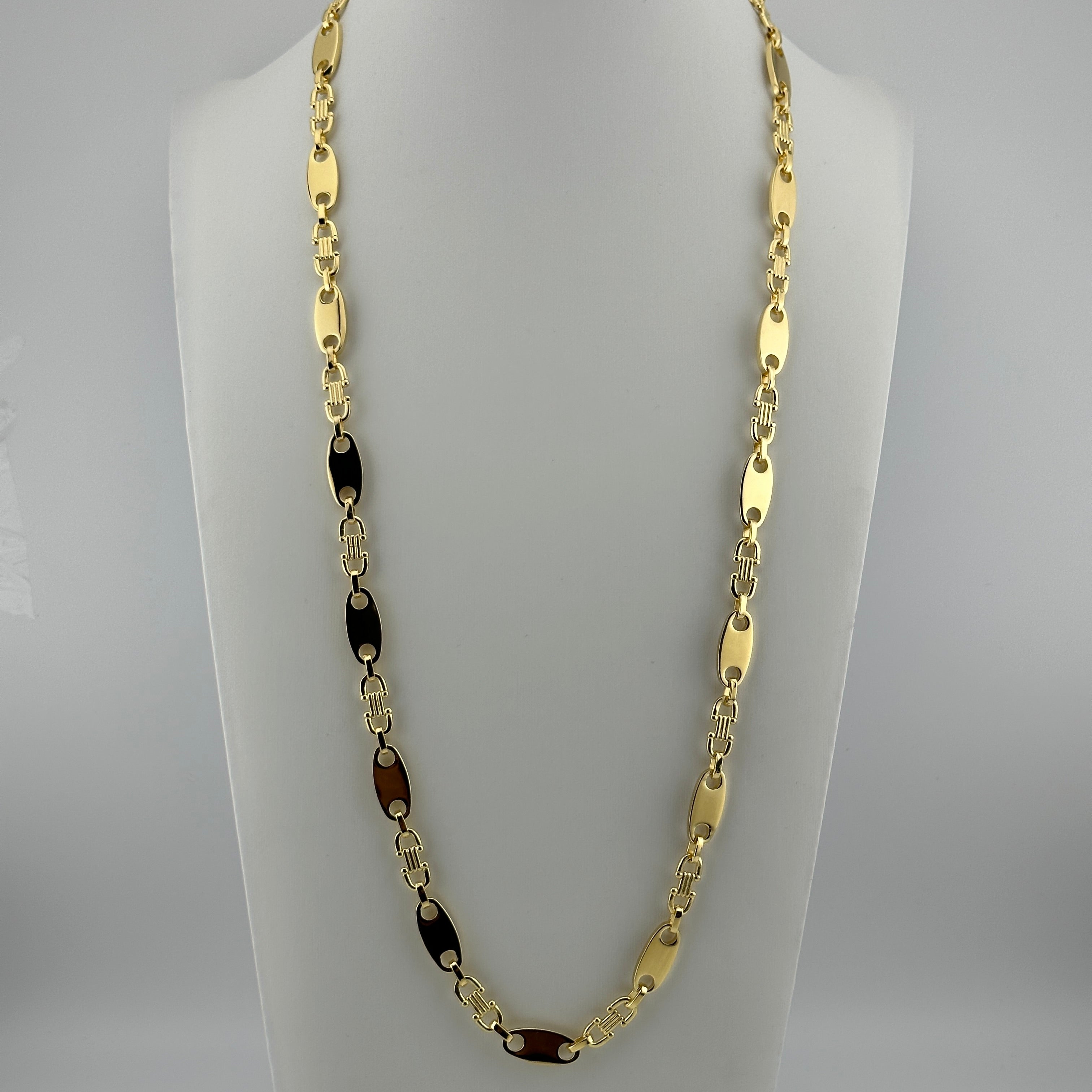 8mm Plattenkette - Silber 925 18k Gold vergoldet