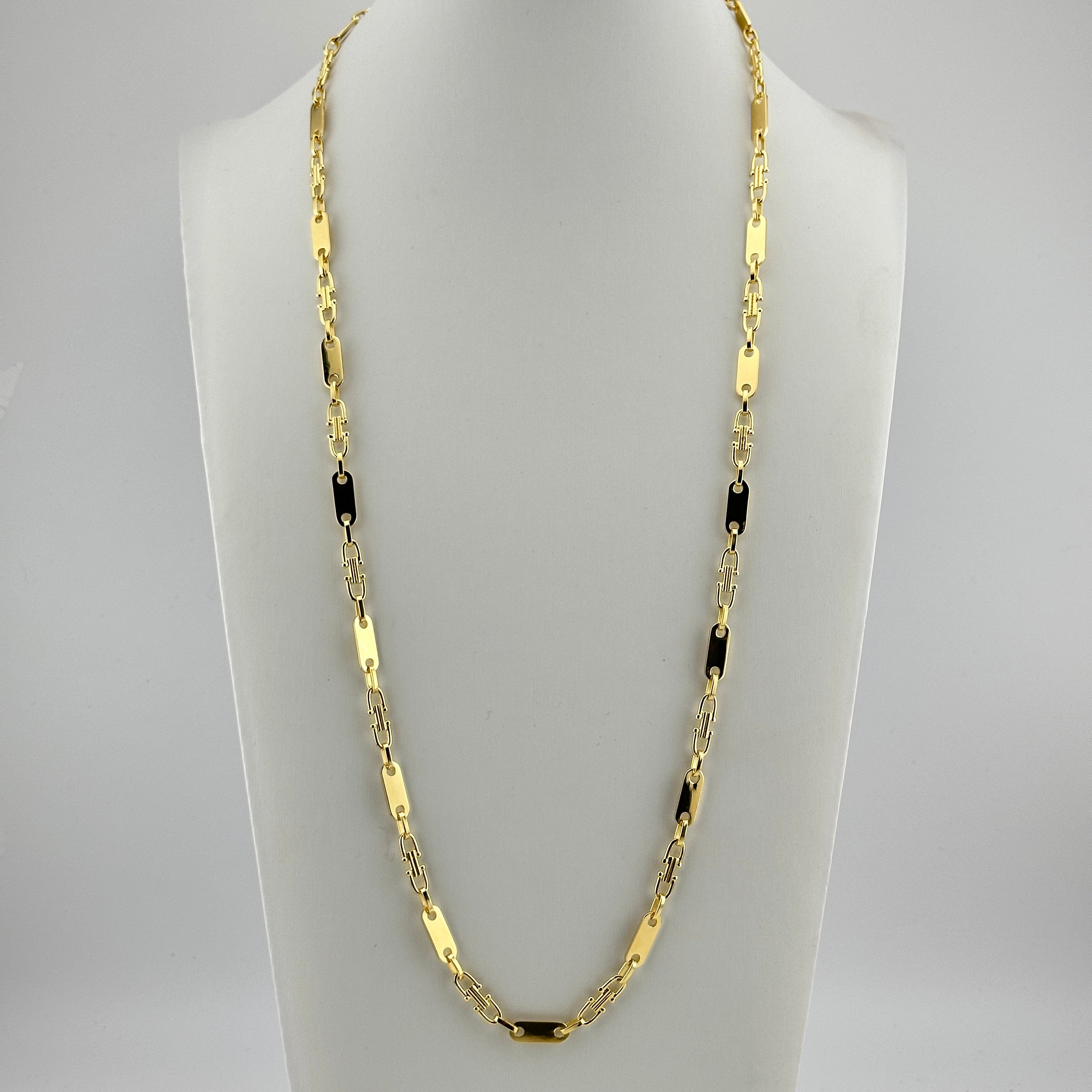 4mm Plattenkette - Silber 925 18k Gold vergoldet
