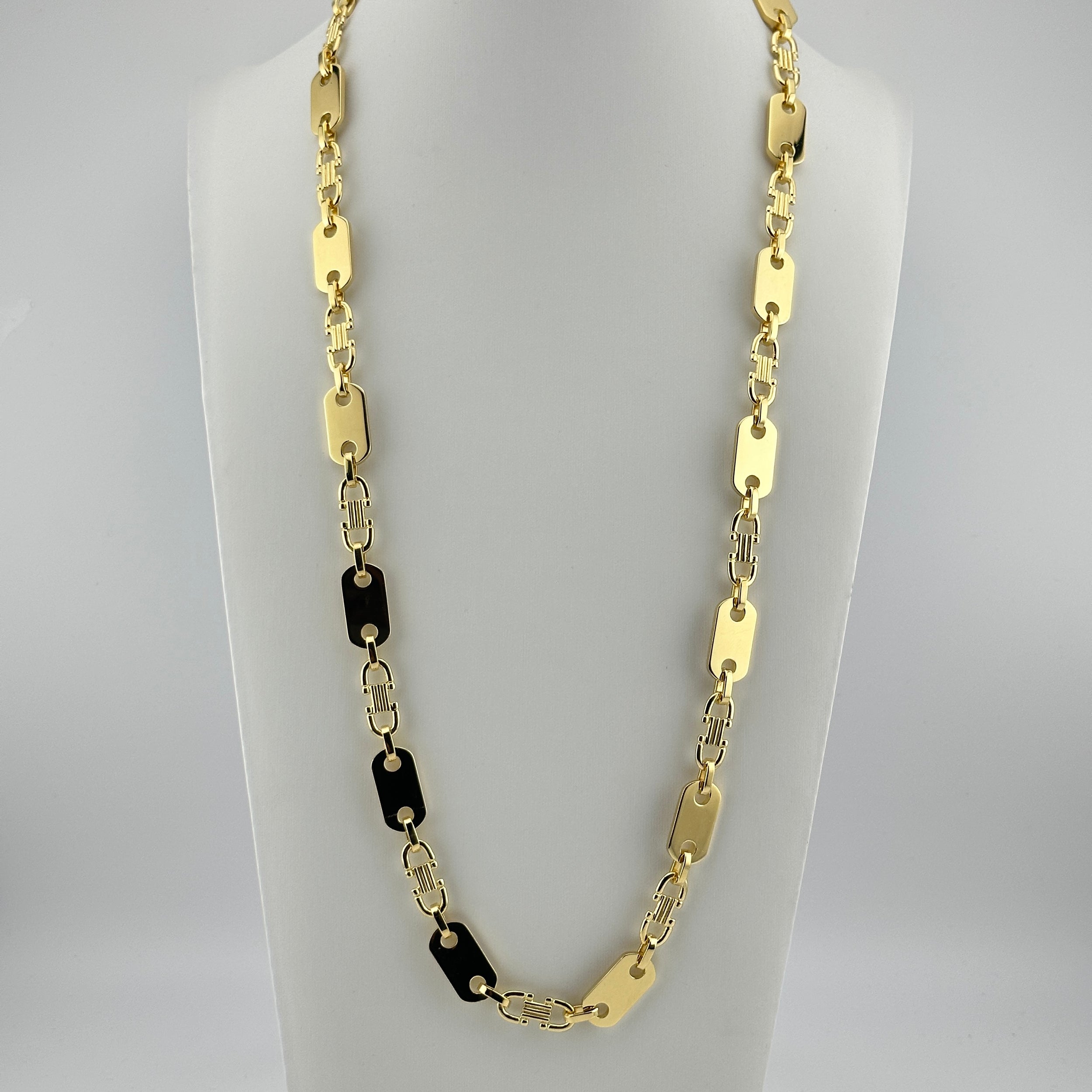 10mm  Plattenkette - Silber 925 18k Gold vergoldet