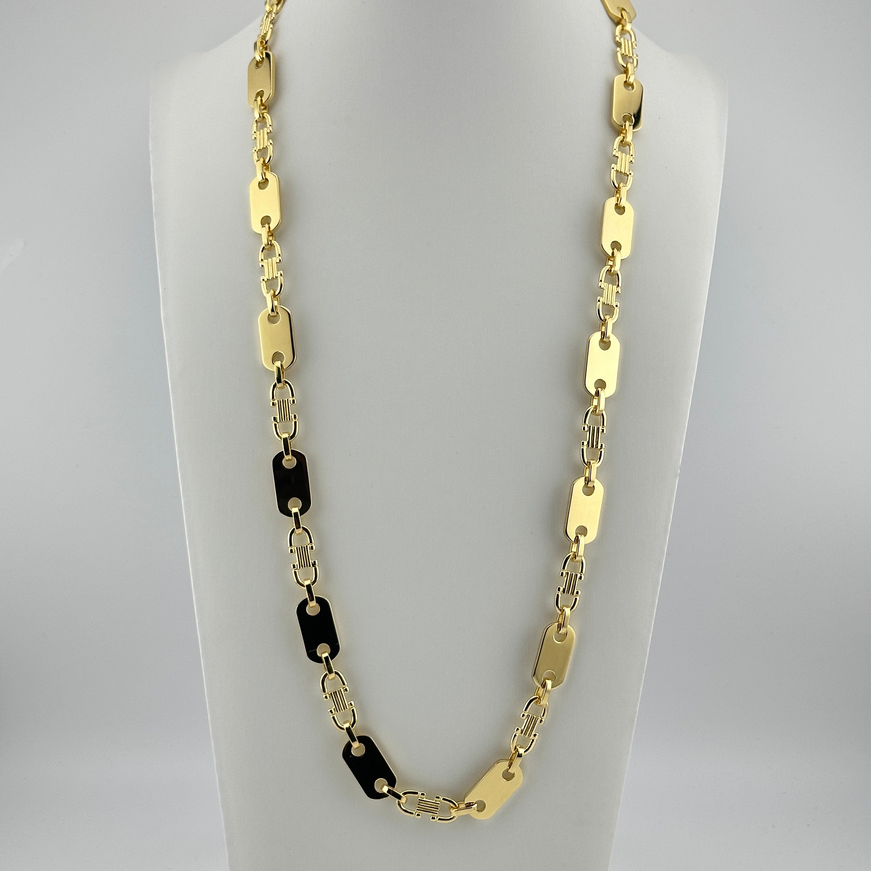 10mm Plattenkette - Silber 925 18k Gold vergoldet