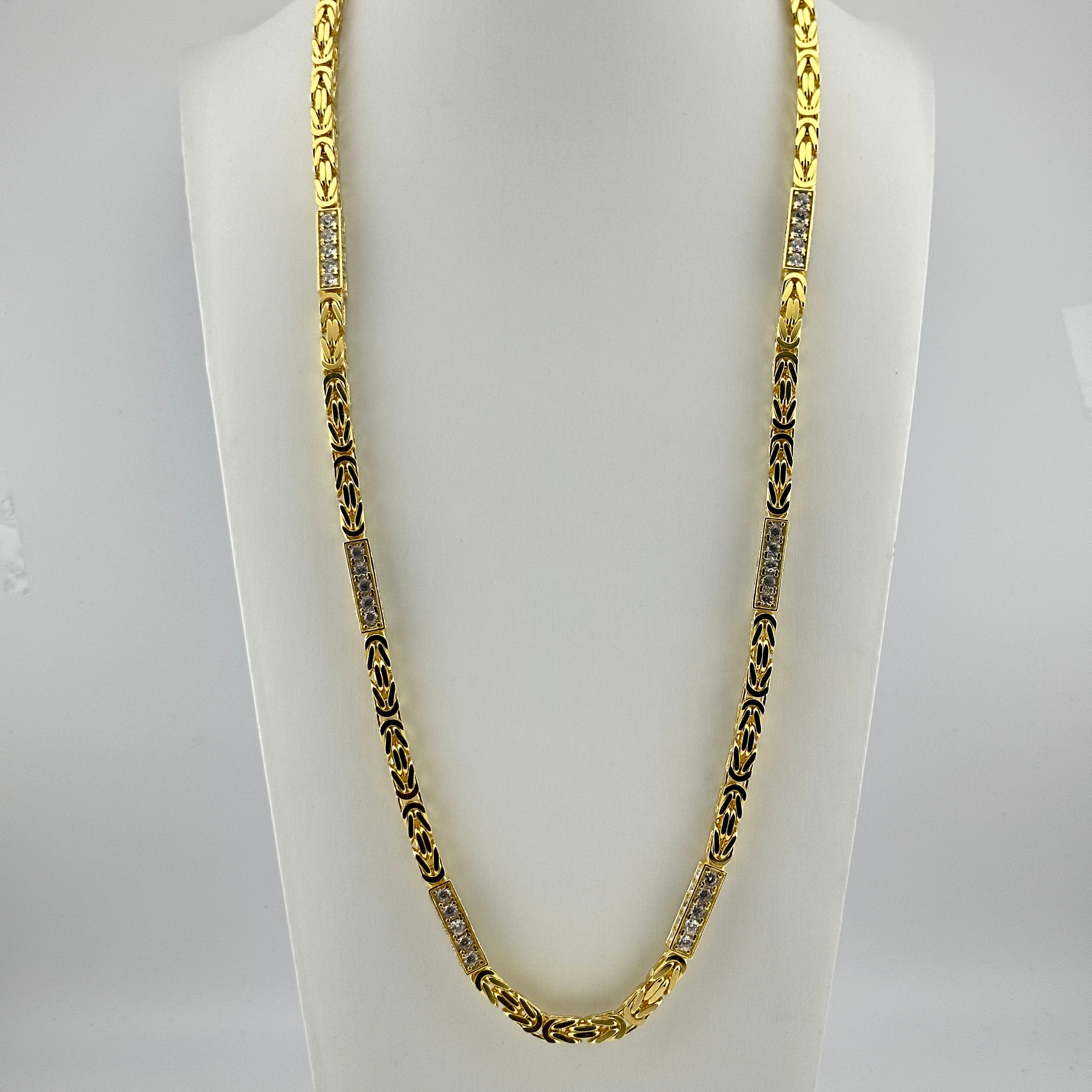 6mm Königskette Iced Out - Silber 925 18k Gold vergoldet