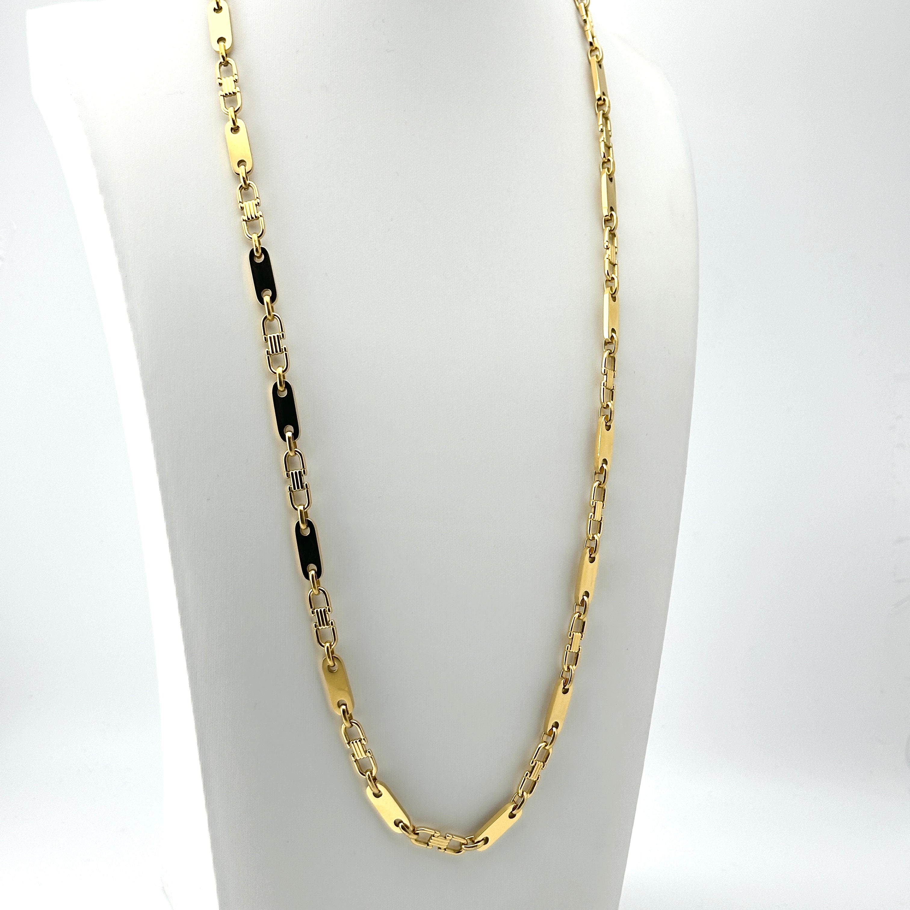 6mm Plattenktte - Edelstahl 18k Gold vergoldet