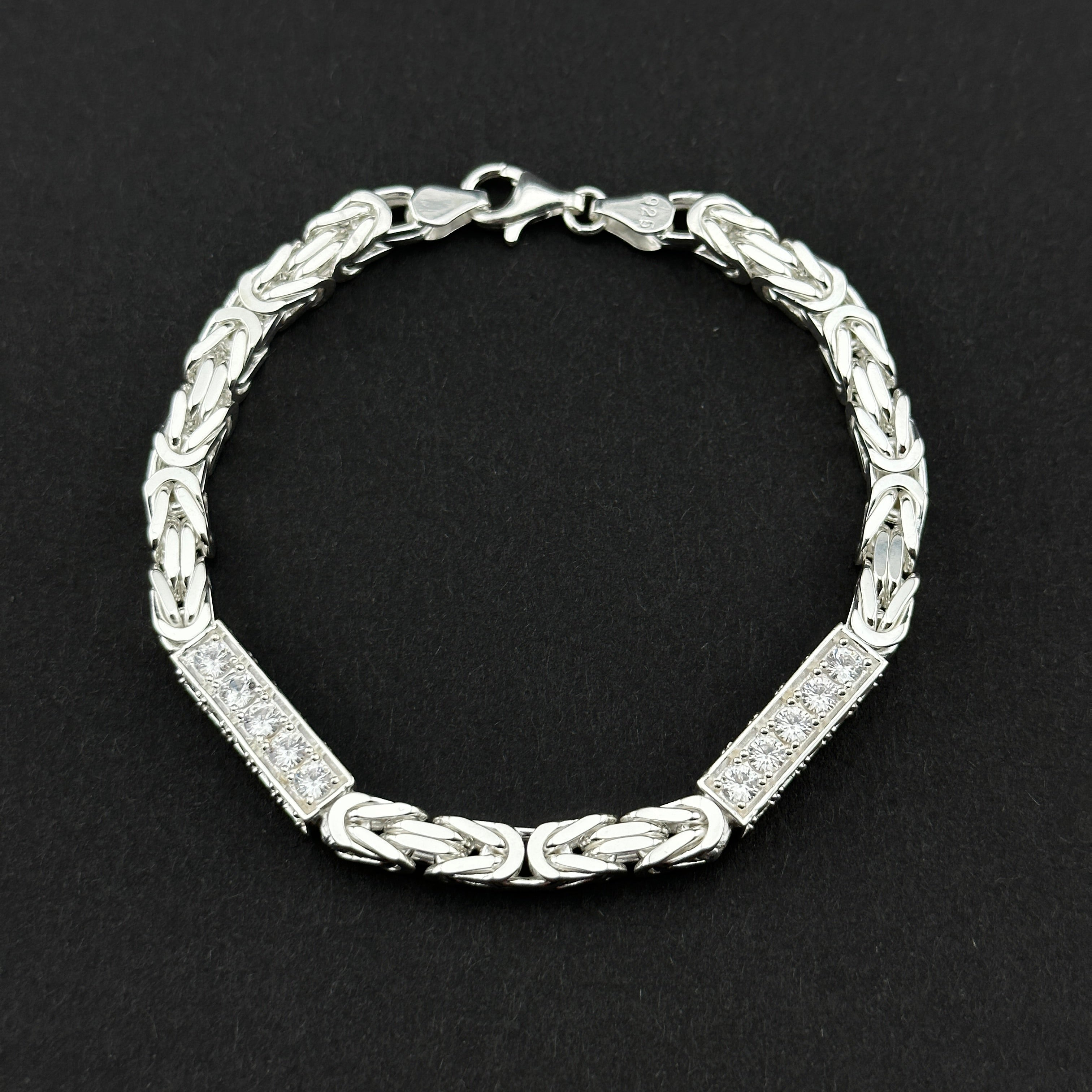 6mm Iced Out Königskette Armband - Silber 925