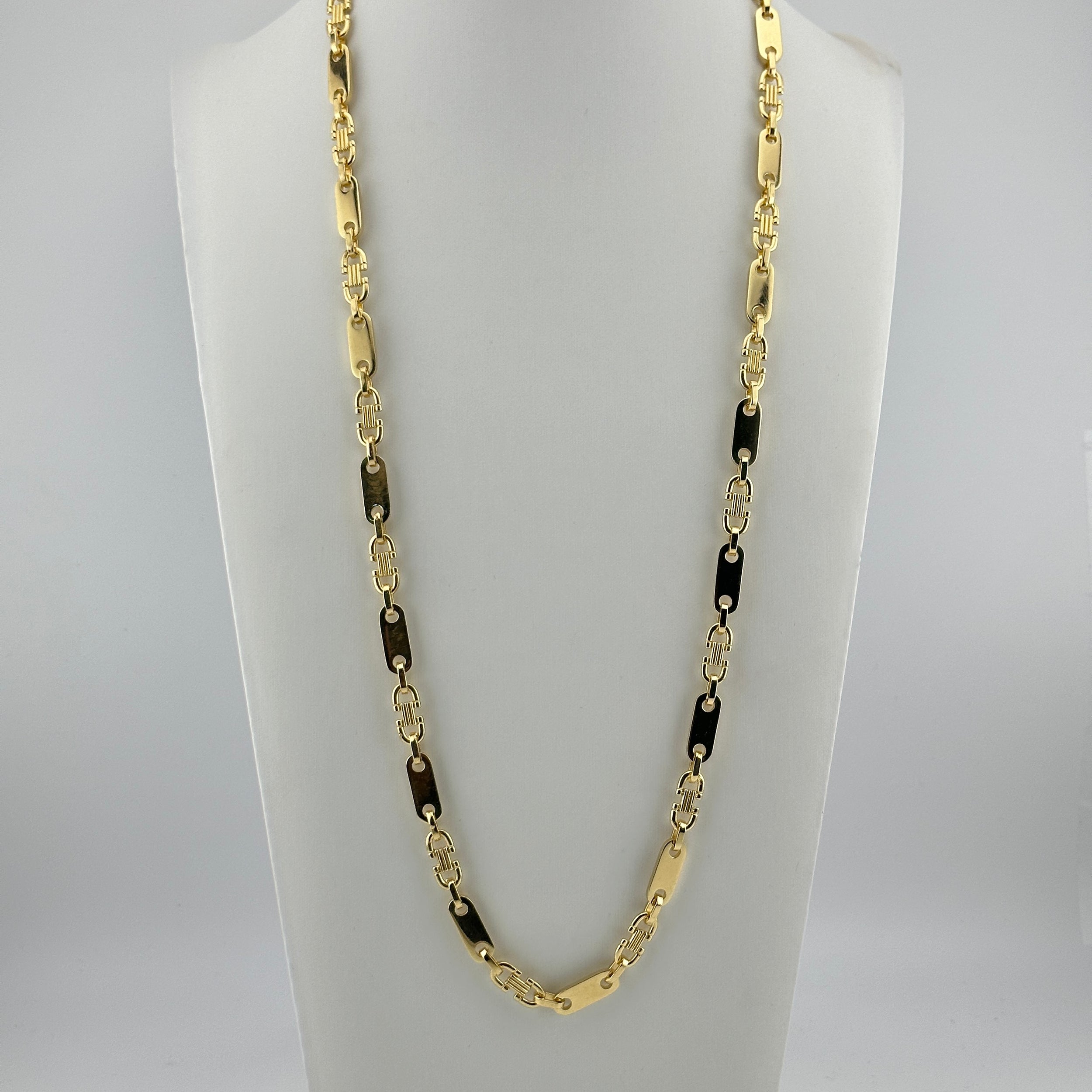 6mm Plattenkette - Silber 925 18k Gold vergoldet