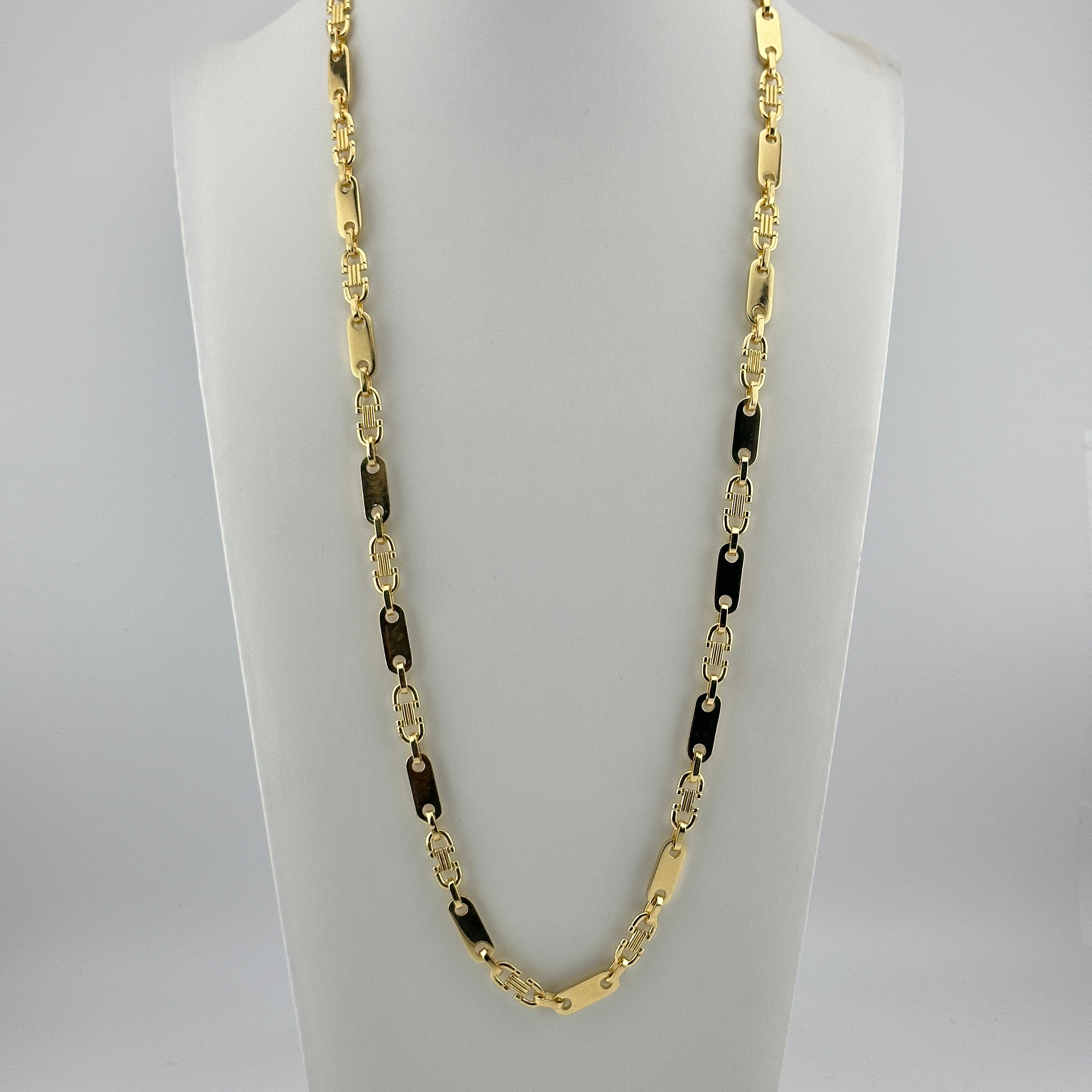 6mm Plattenkette - Silber 925 18k Gold vergoldet