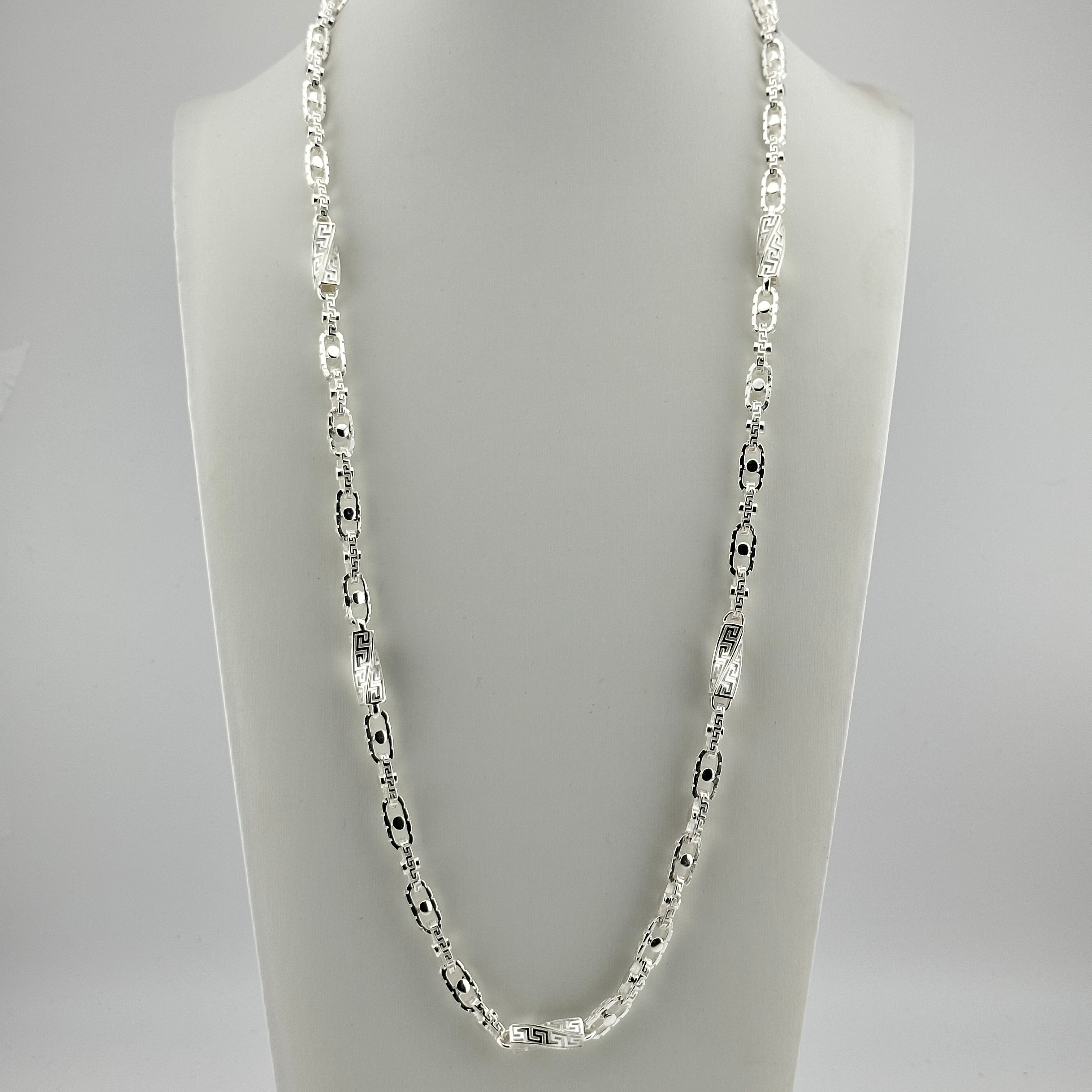 6mm Greek Monte Carlo Kette - Silber 925