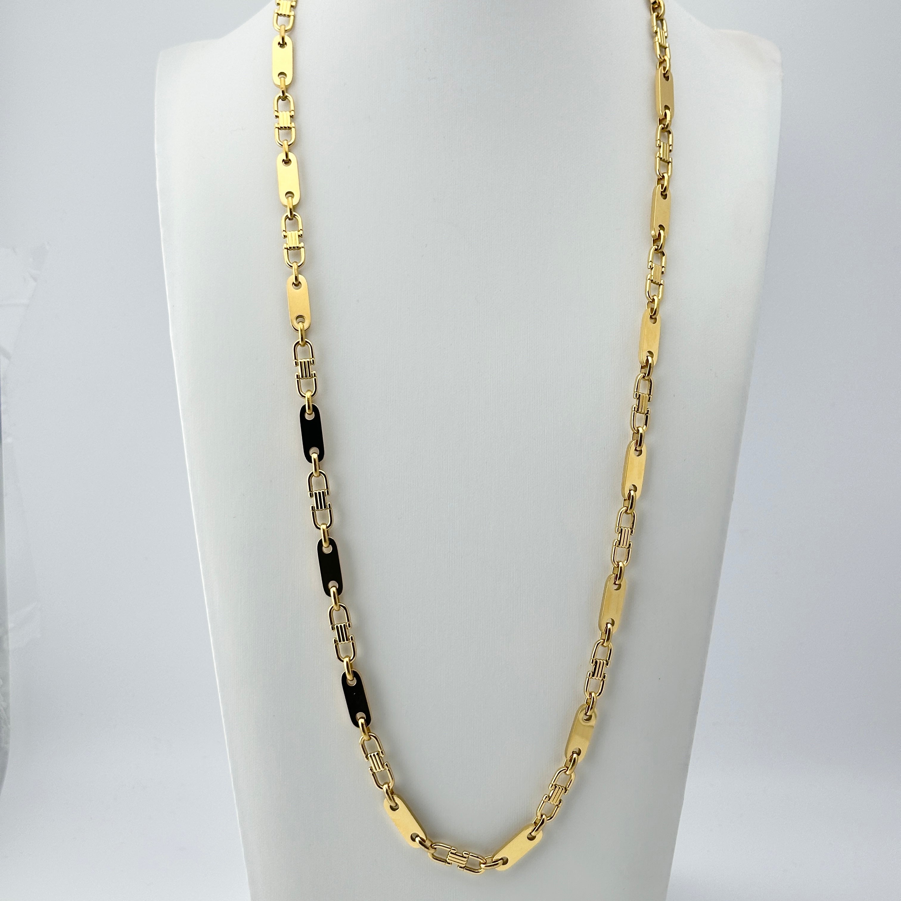 6mm Plattenktte - Edelstahl 18k Gold vergoldet