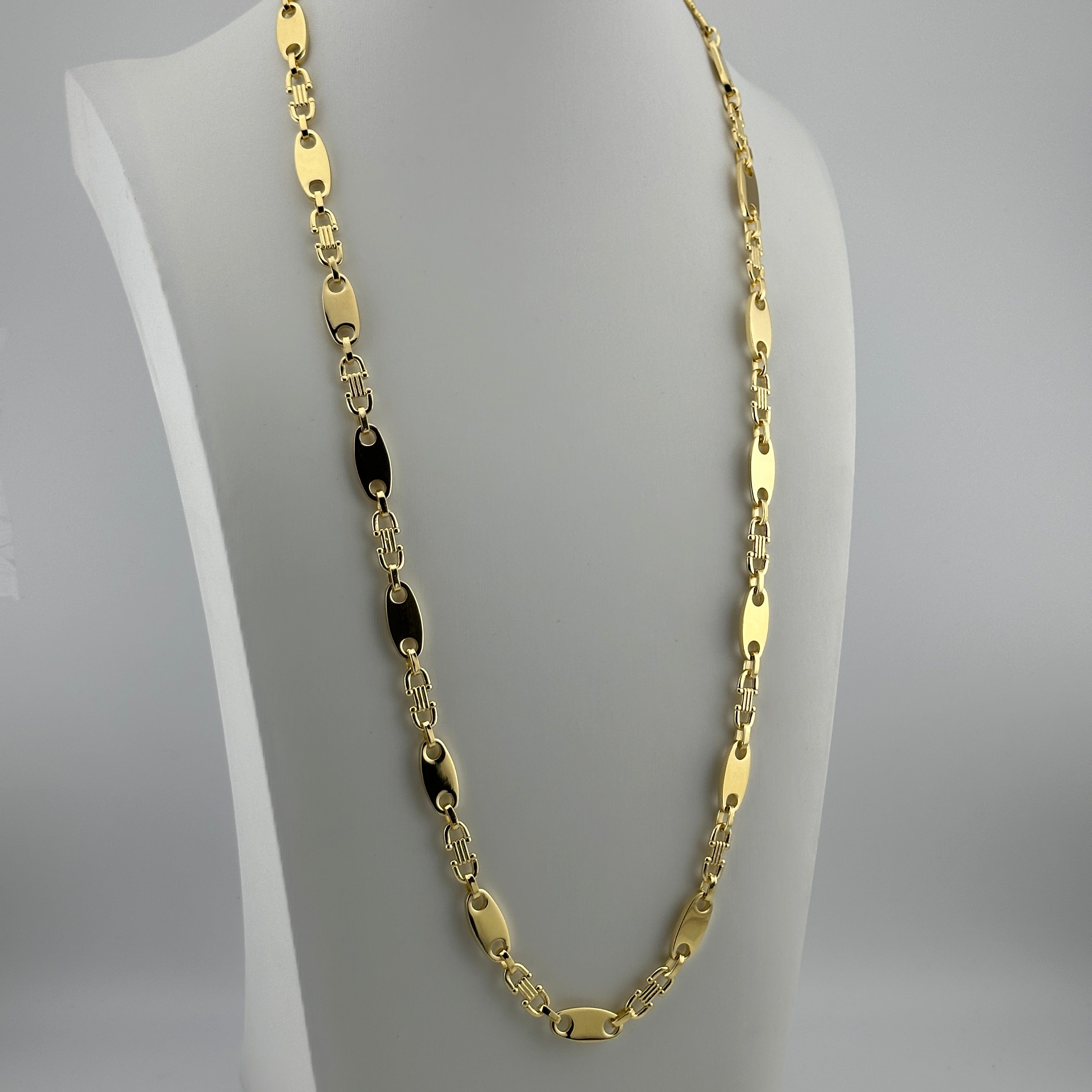 8mm Plattenkette - Silber 925 18k Gold vergoldet