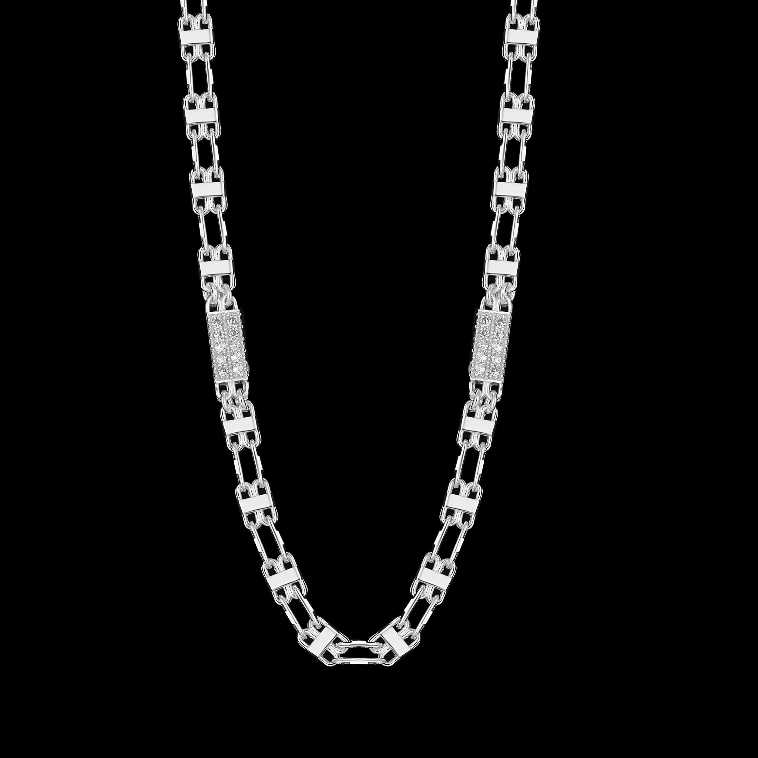 6mm Käfigkette Iced Out - Silber 925