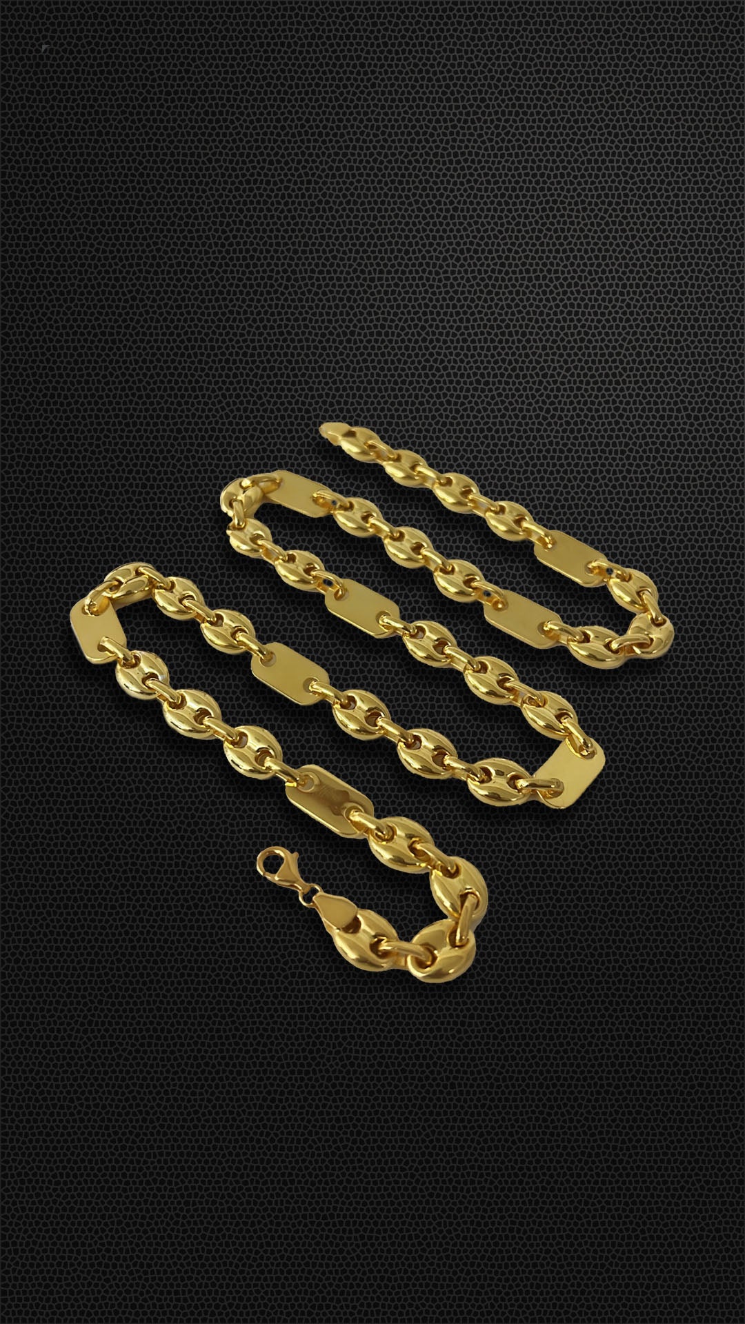 10mm Plattenbohnenkette - Silber 925 18k Gold vergoldet