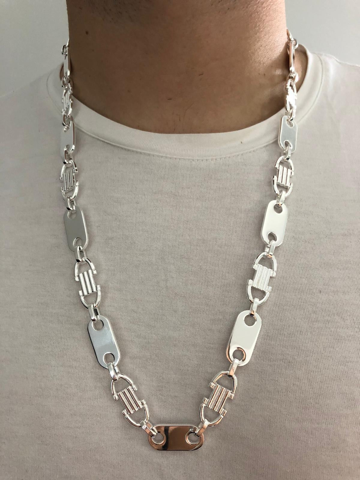 12mm Plattenkette - 925 Silber